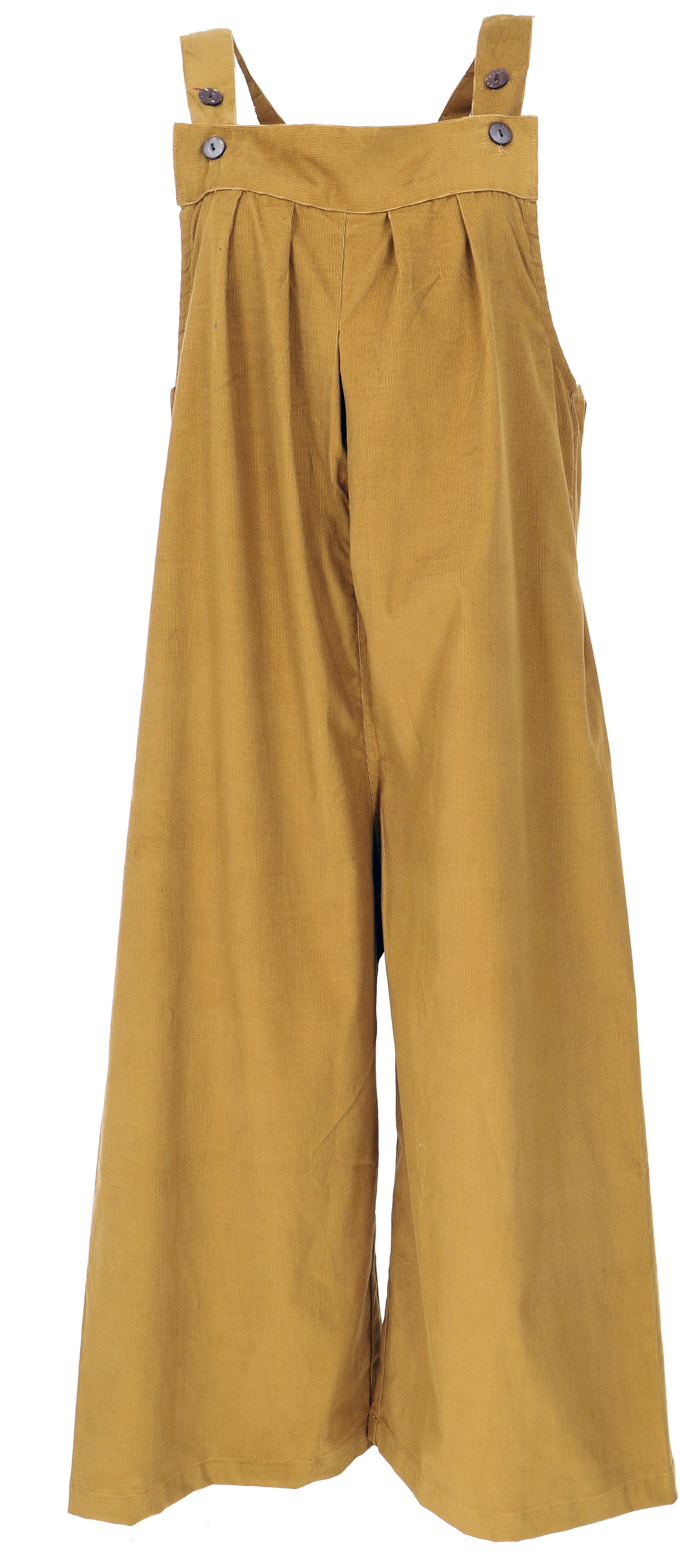 Guru-Shop Relaxhose Weite Cord Latzhose, Boho Latzhose, Jumpsuite -.. alternative Bekleidung mustard