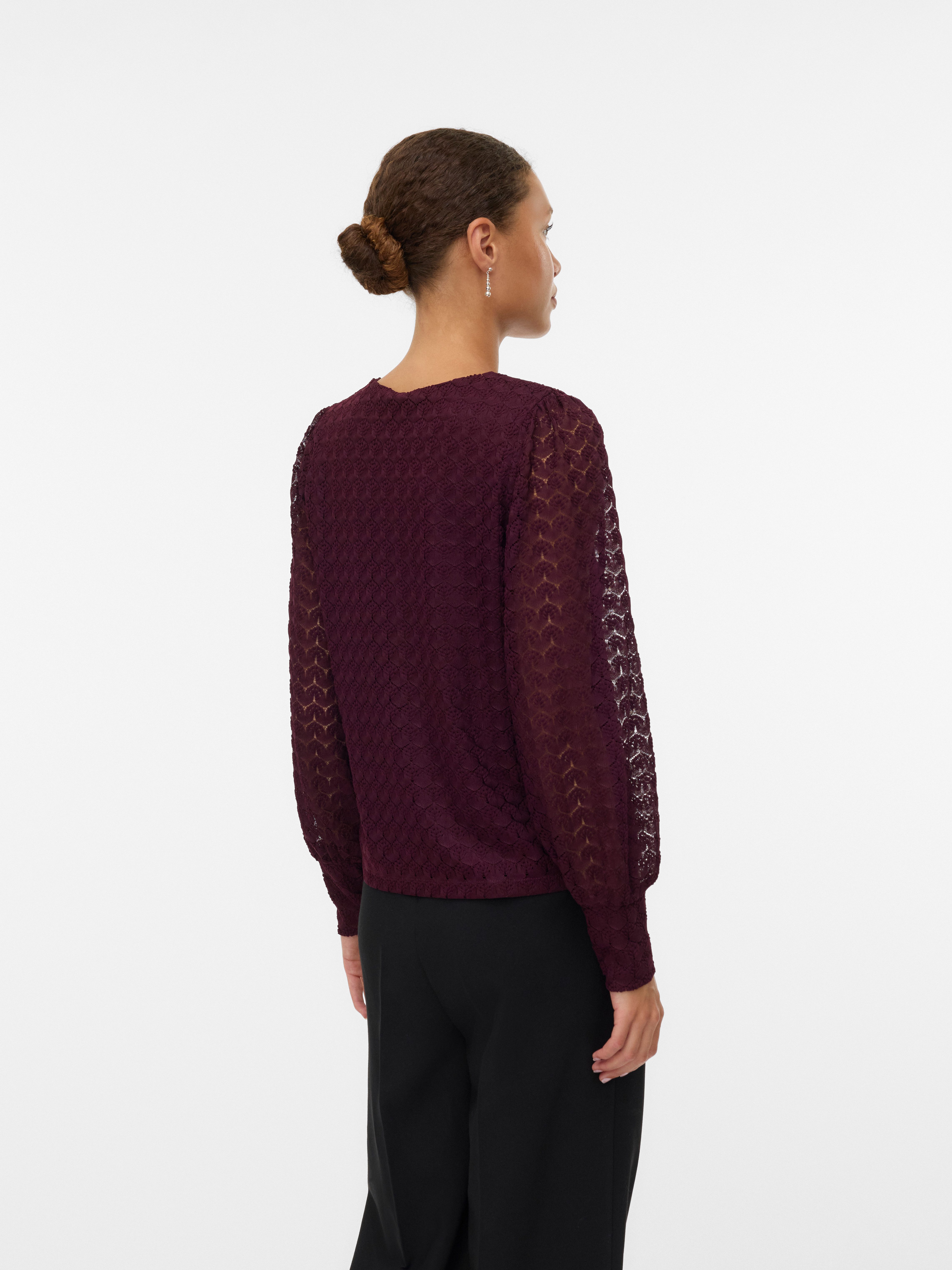 Vero Moda Langarmshirt VMBECCA LS V-NECK LACE TOP JRS NOOS – Bild 3 von 5