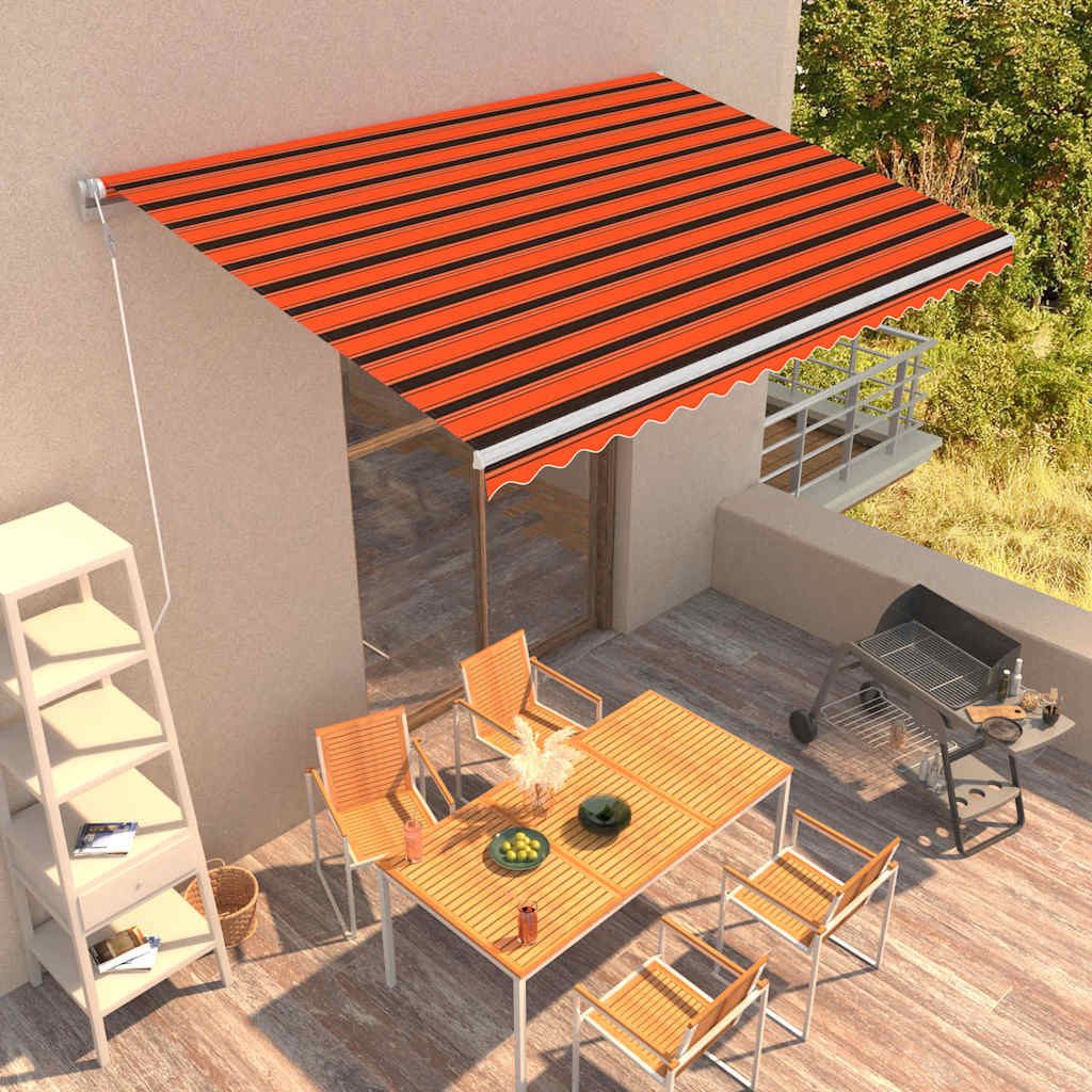 vidaXL Markise vidaXL Automatisch Einziehbare Markise 450×300 cm Orange und Braun