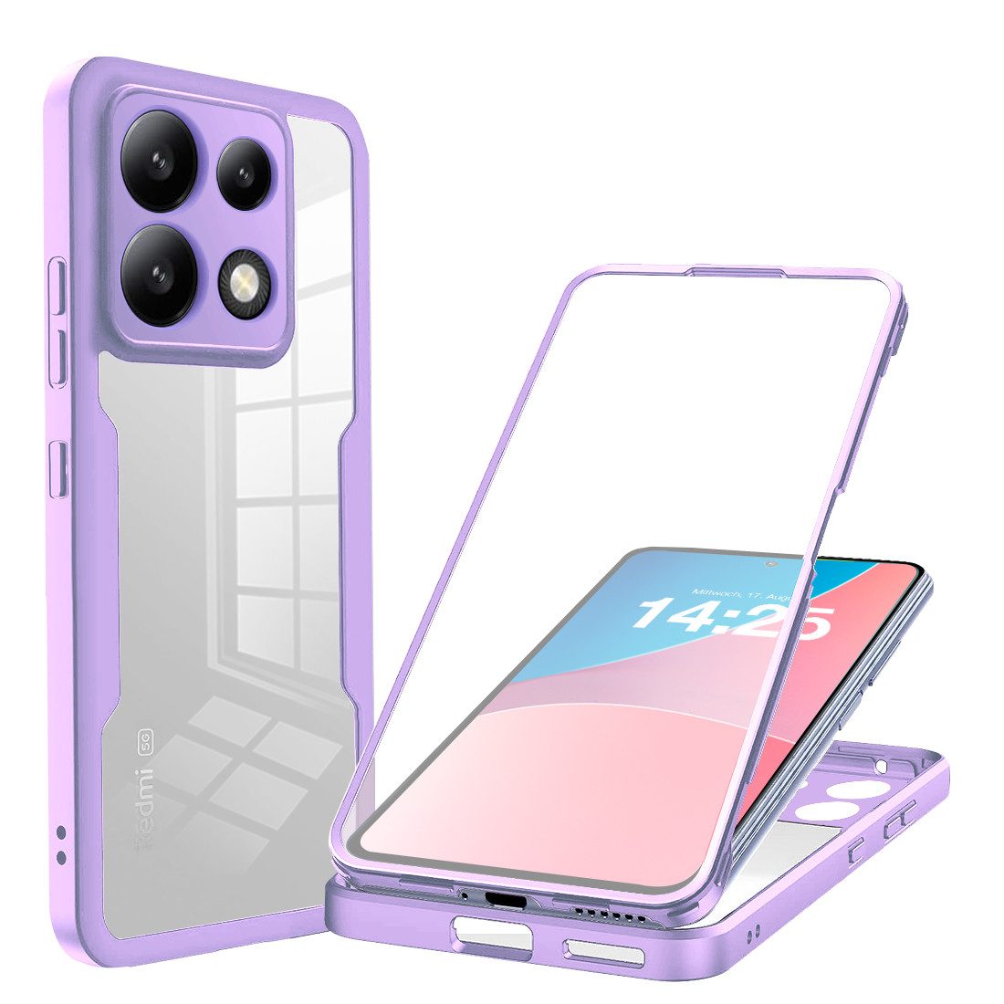 Tec-Expert Handyhülle 360 Grad Hülle für Xiaomi Redmi Note 13 Pro 5G 6.67 Zoll, 6.67, Rundum Schutz Cover Case Hülle robust