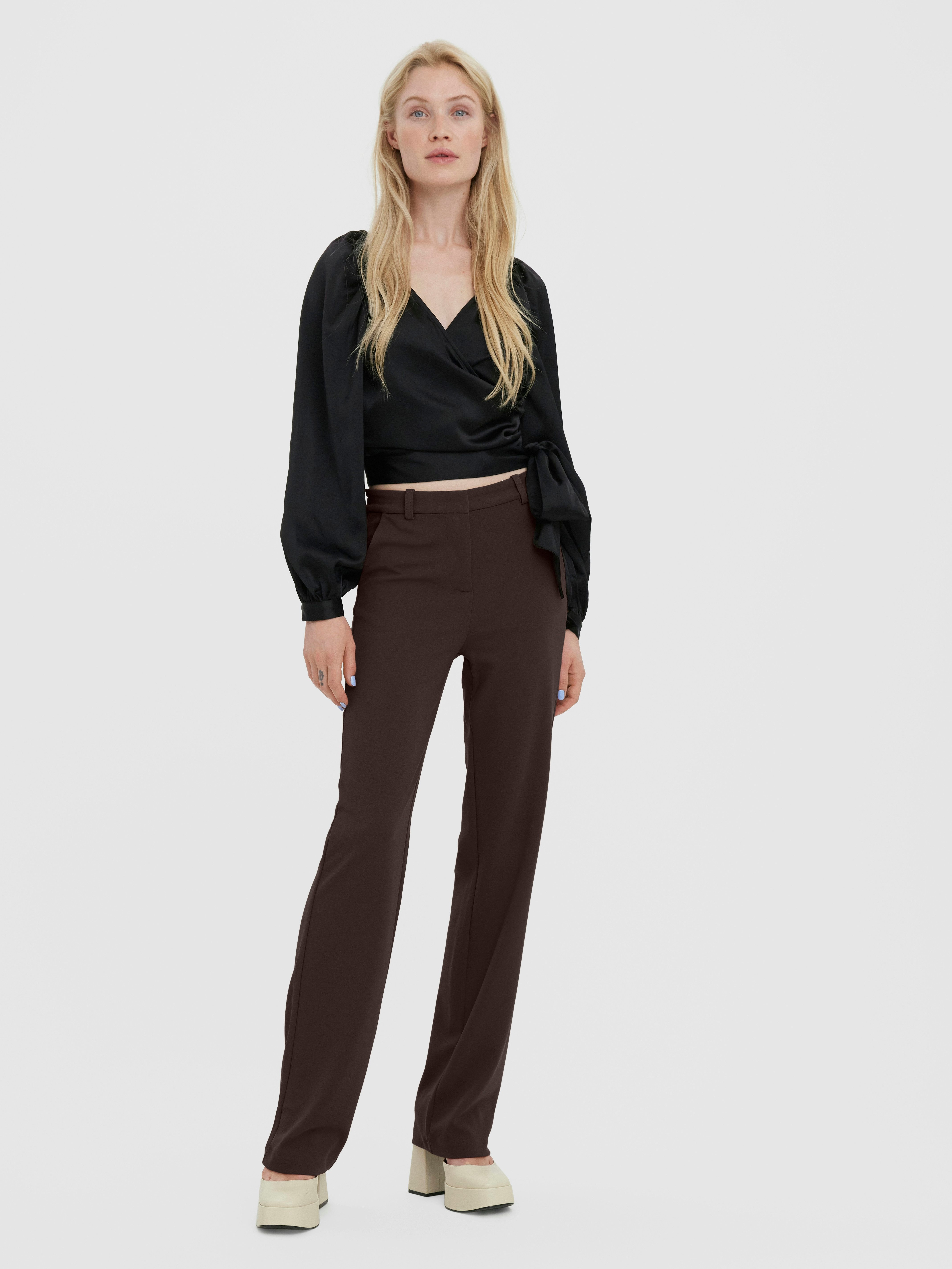 Vero Moda Anzughose VMZAMIRA MW SLIM STRAIGHT PANT NOOS Materialmix