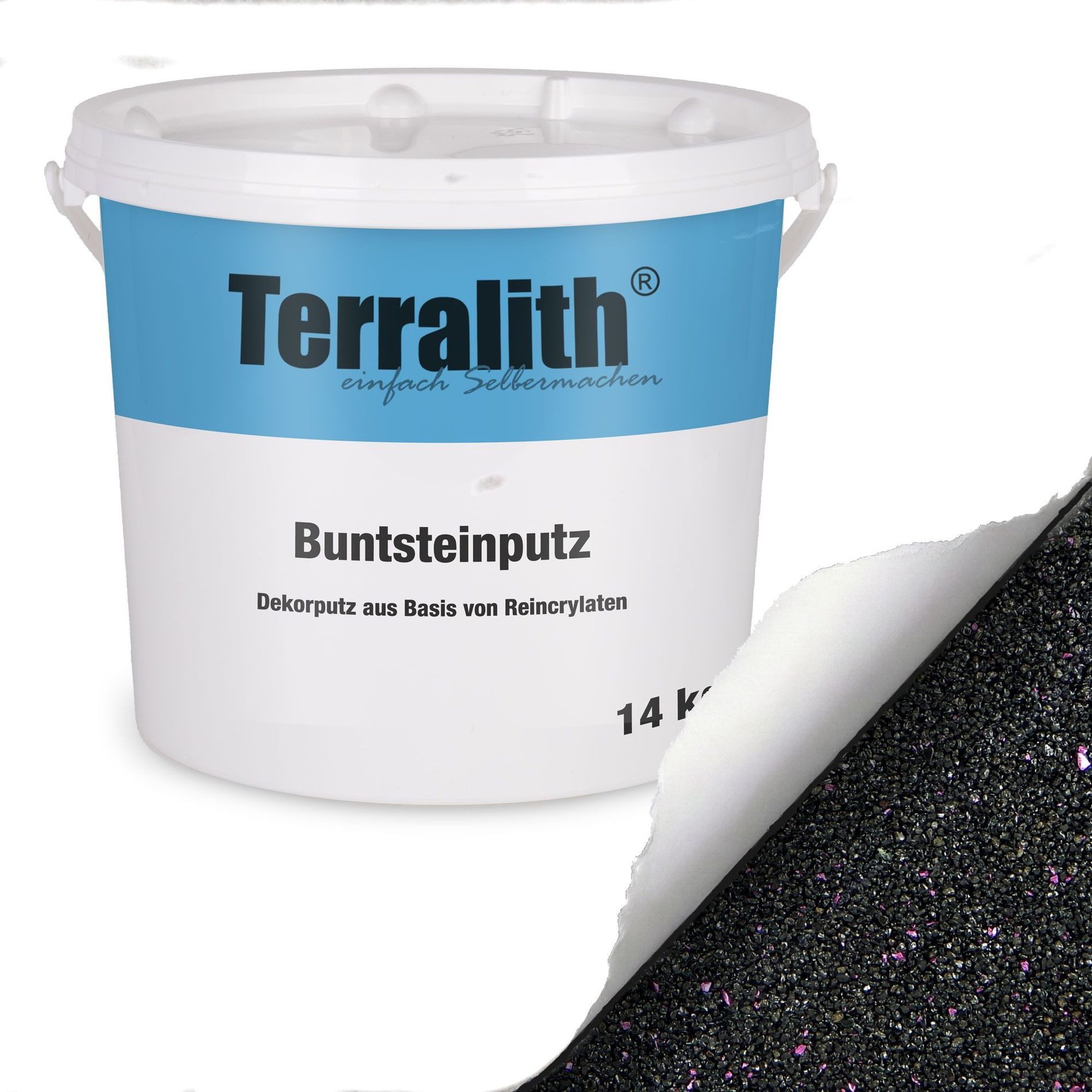 Terralith® Kunstharzputz Buntsteinputz Mosaikputz 2mm -14 kg- BSP112 (Eimer, Verarbeitungsfertig) Dekorationsputz aus Marmor-Granulat bzw. eingefärbter Körnung