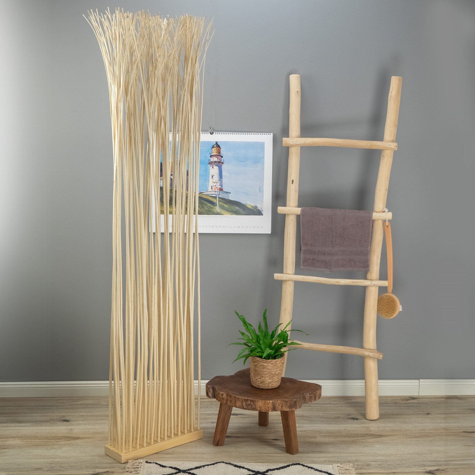 DESIGN DELIGHTS Paravent RAUMTEILER "SLIM", Weide, 170x40cm, Paravent Zweige, Stellwand, geb