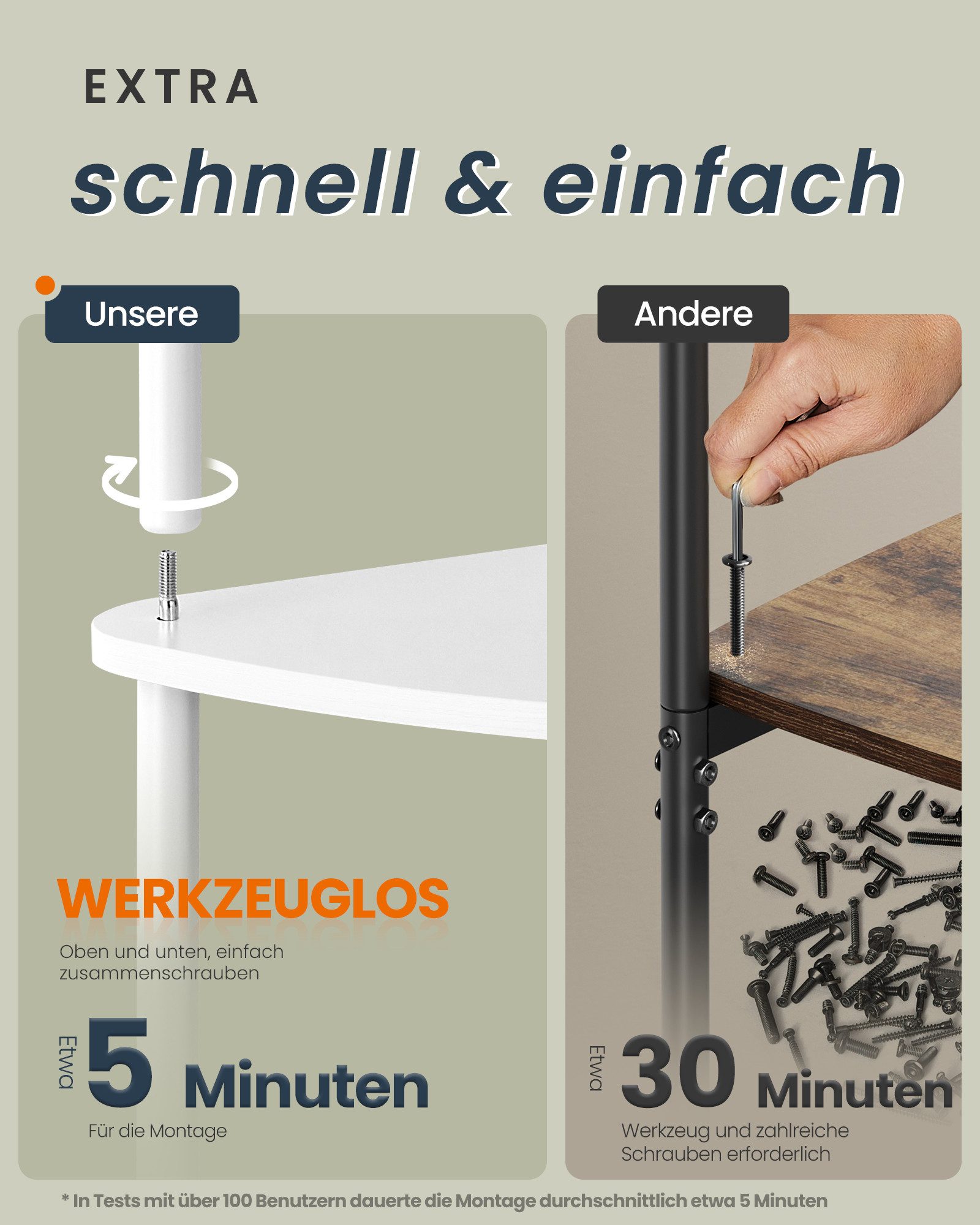 SONGMICS HOME Eckregal Standregal Regal, mit 5 Ebenen, superschnelle werkzeuglose Montage