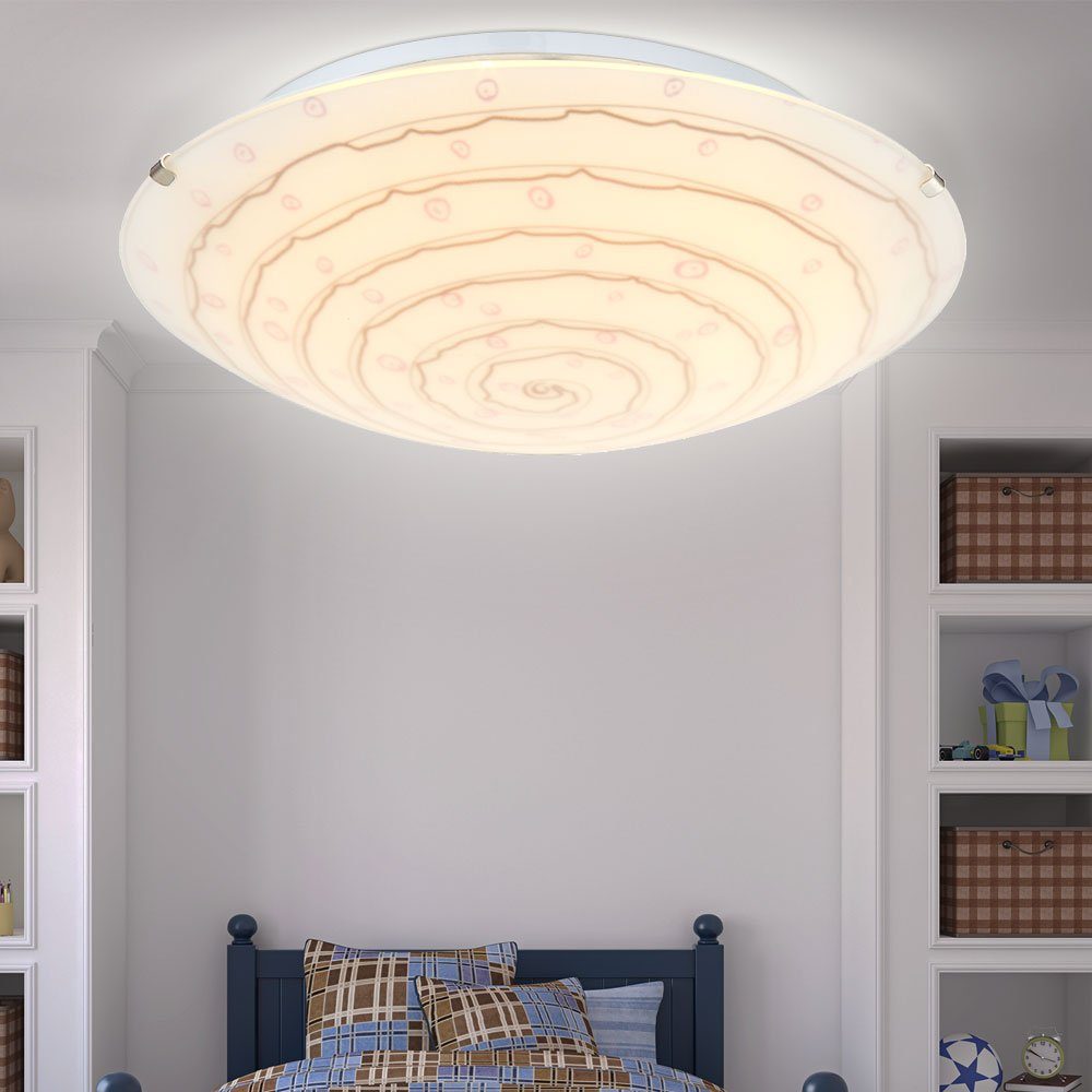 Globo LED Glas Decken LED-Leuchtmittel Design Beleuchtung LED Warmweiß, Dekorsteine Watt 12 verbaut, Deckenleuchte, fest Leuchte