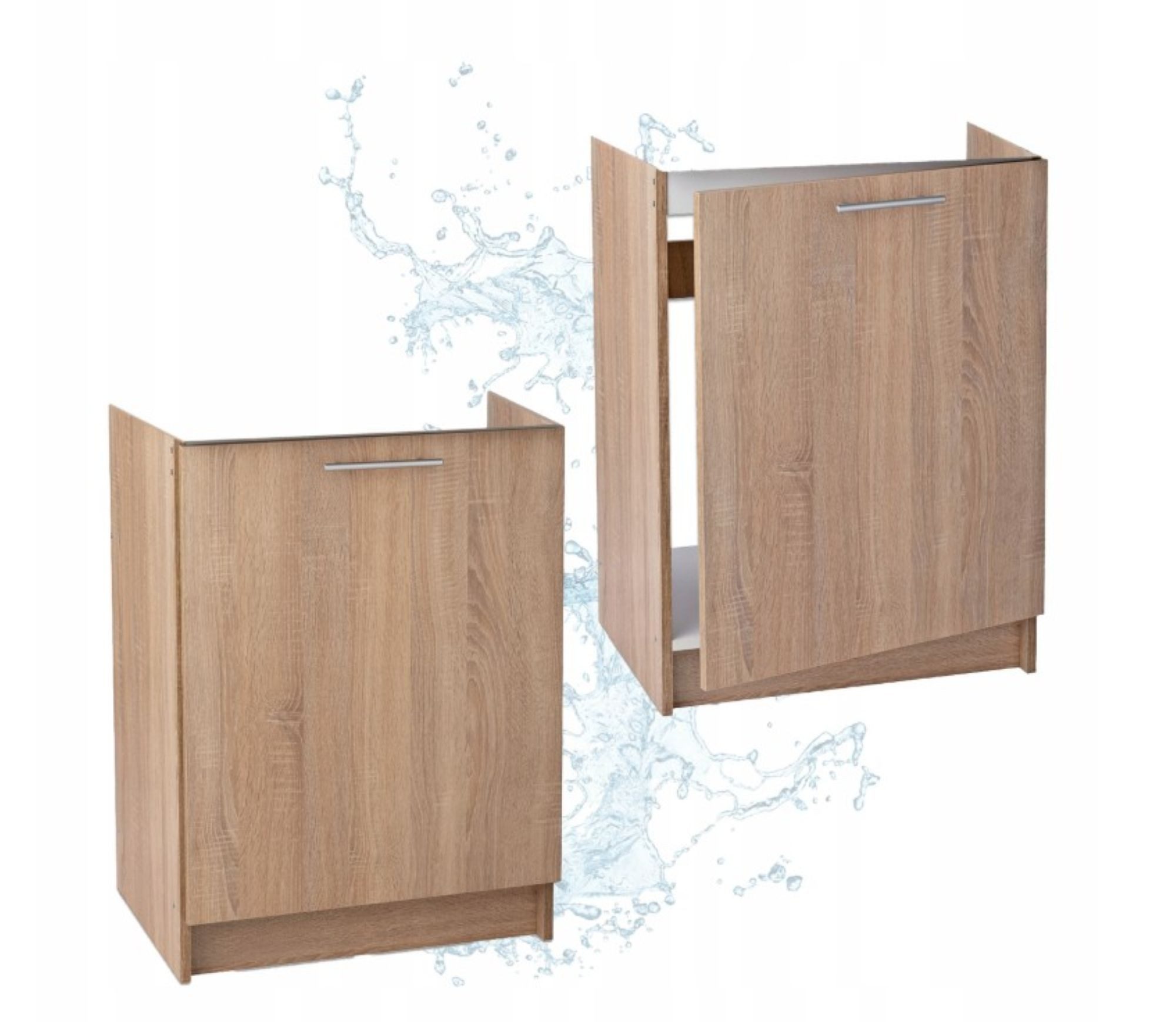 STAMAR Spülenschrank Küchenschrank 60cm Sonoma Eiche Unterschrank Spüle Standschrank Slim Spülenschrank 50cm Tiefe ohne Spüle Montagefertig Kompakt Modern XXL