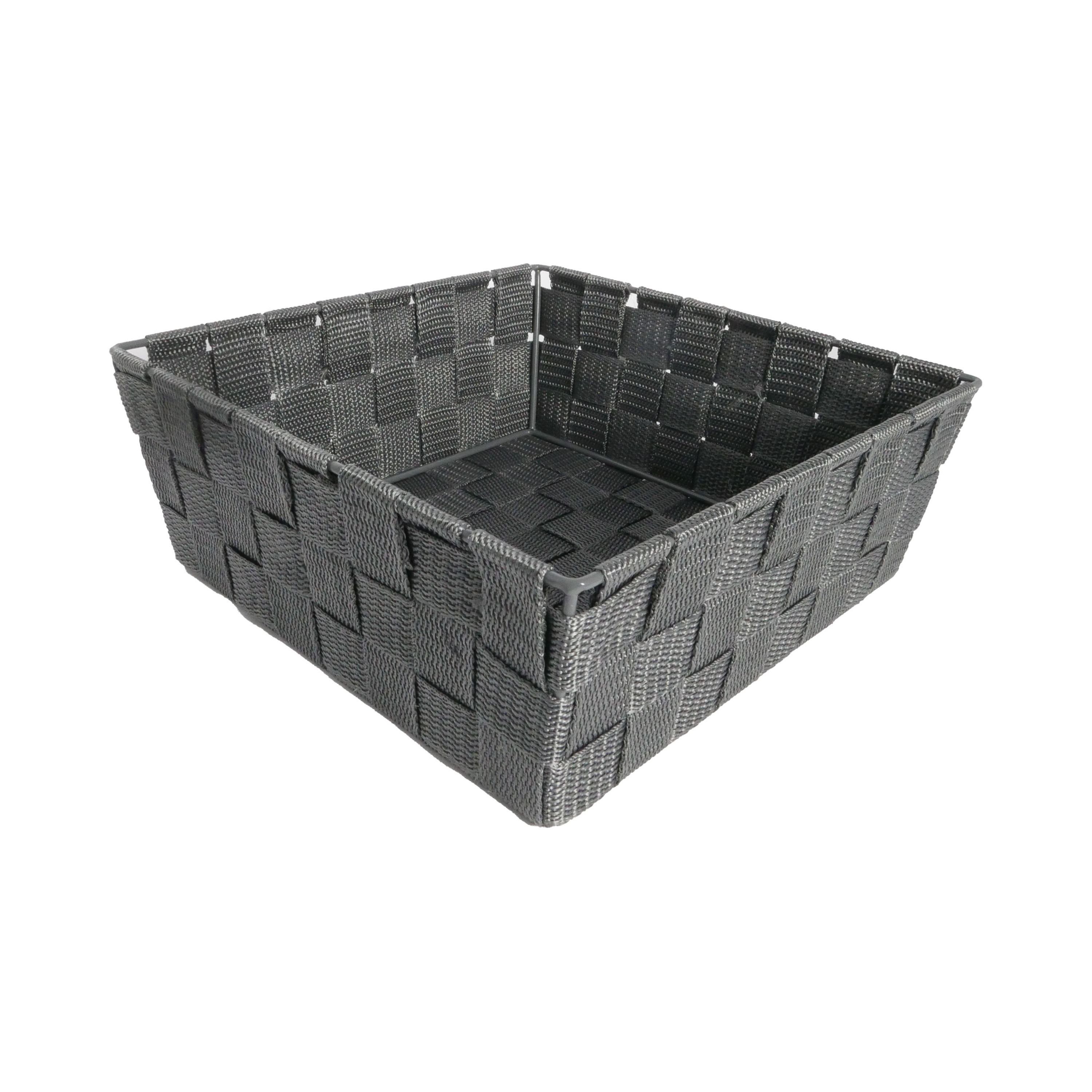 B&S Regalkorb Regalkorb Geflecht grau Ordnungsbox quadatisch 24 x 24 cm