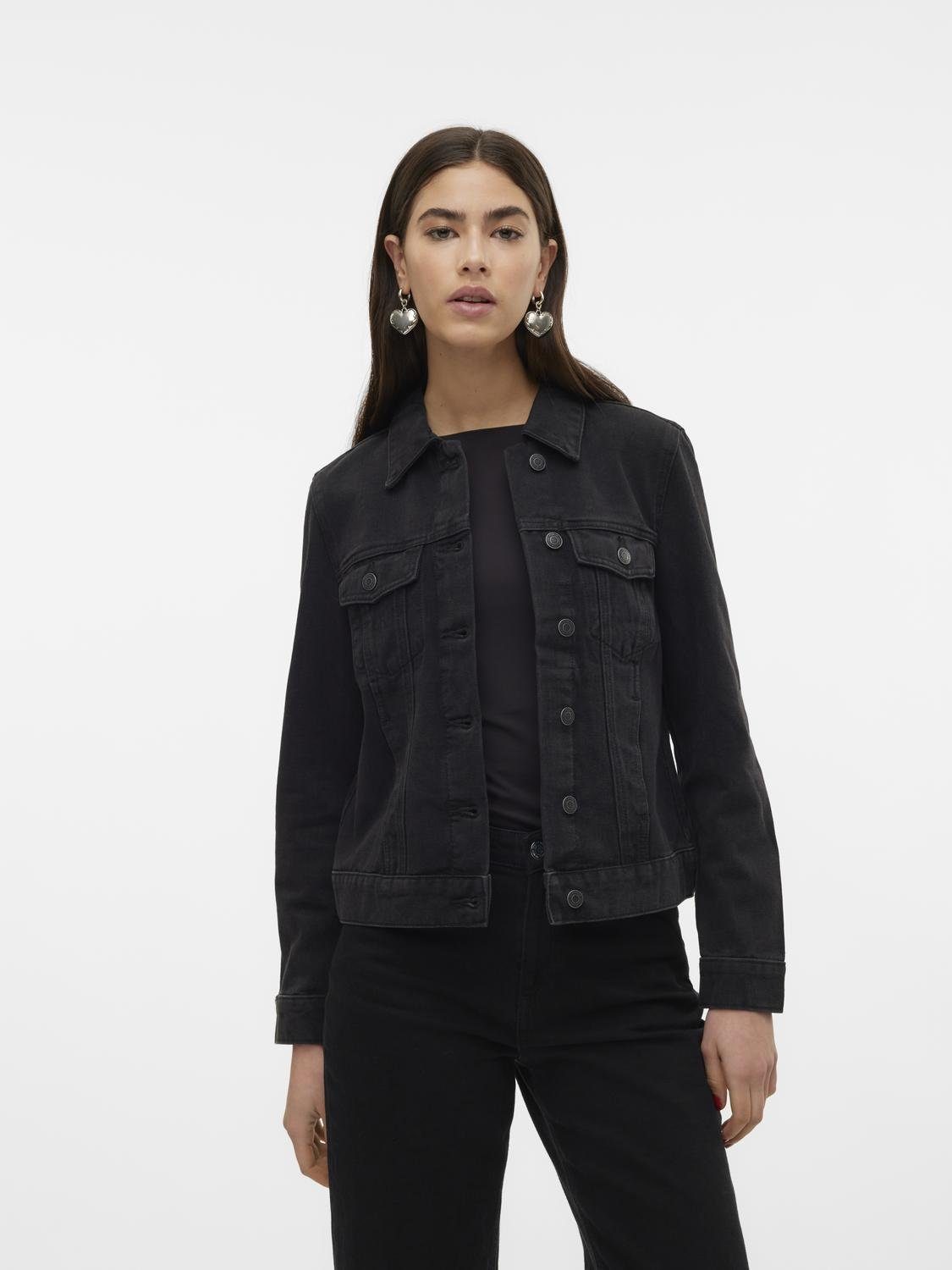 Vero Moda Jeansjacke VMZORICA LS DENIM JACKET MIX NOOS mit leichten Destroyed Effekten