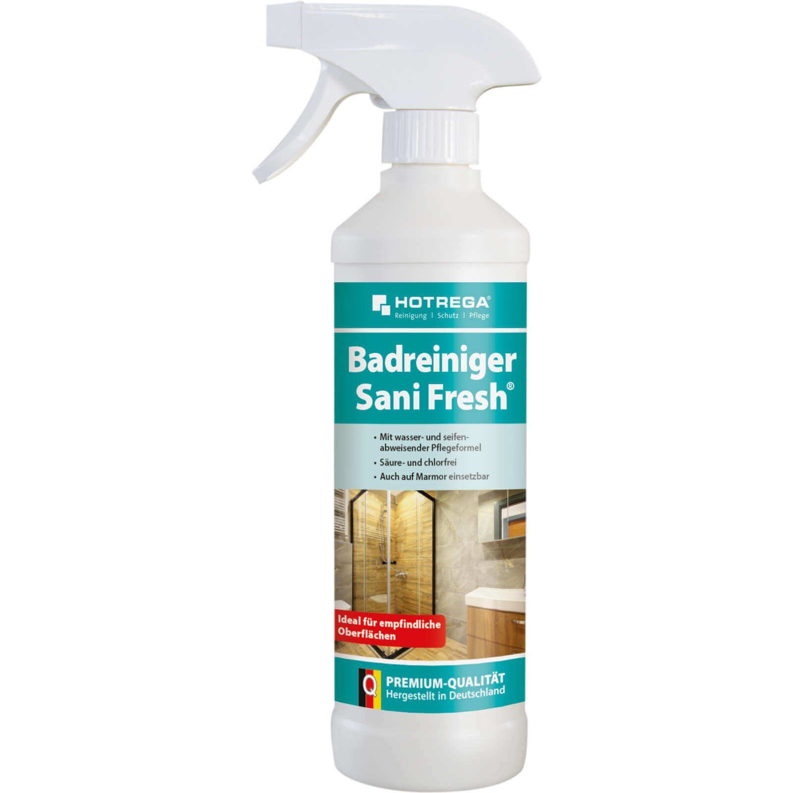 HOTREGA® Badreiniger Sani Fresh Sanitärreiniger Kalklöser Reiniger 500ml Badreiniger