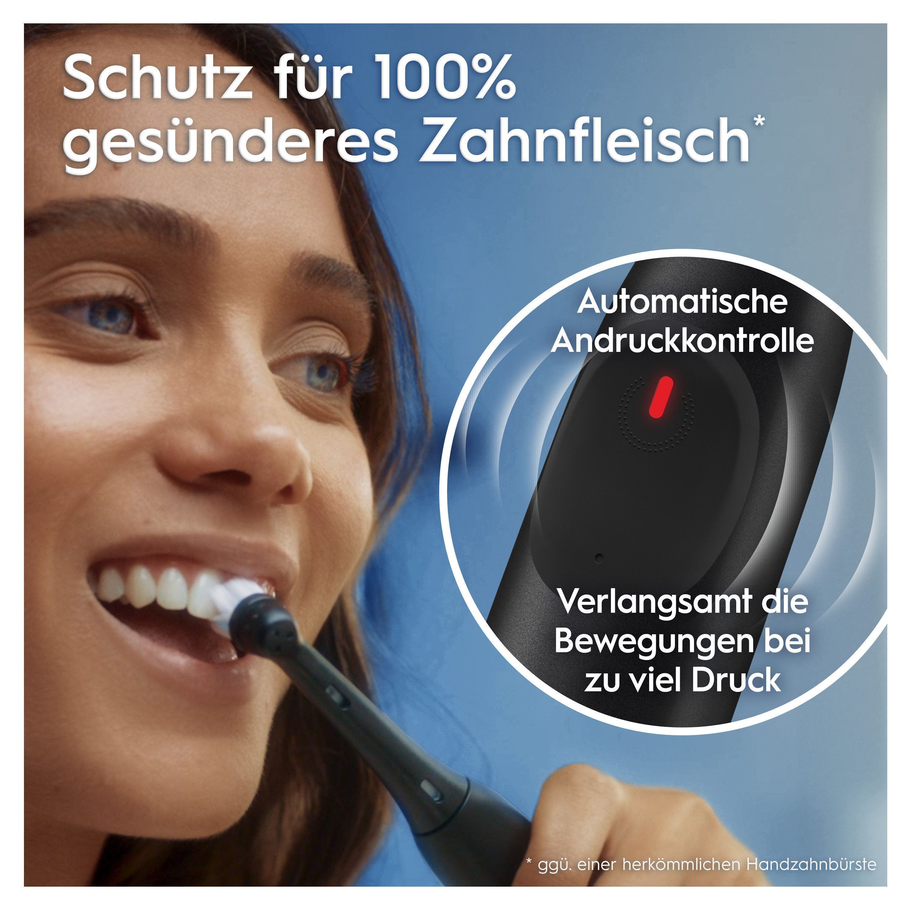 Oral-B Elektrische Zahnbürste iO Series 2, Aufsteckbürsten: 1 St., für die sanfte Reinigung, Reise-Etui, Aufsteckbürstenhalter
