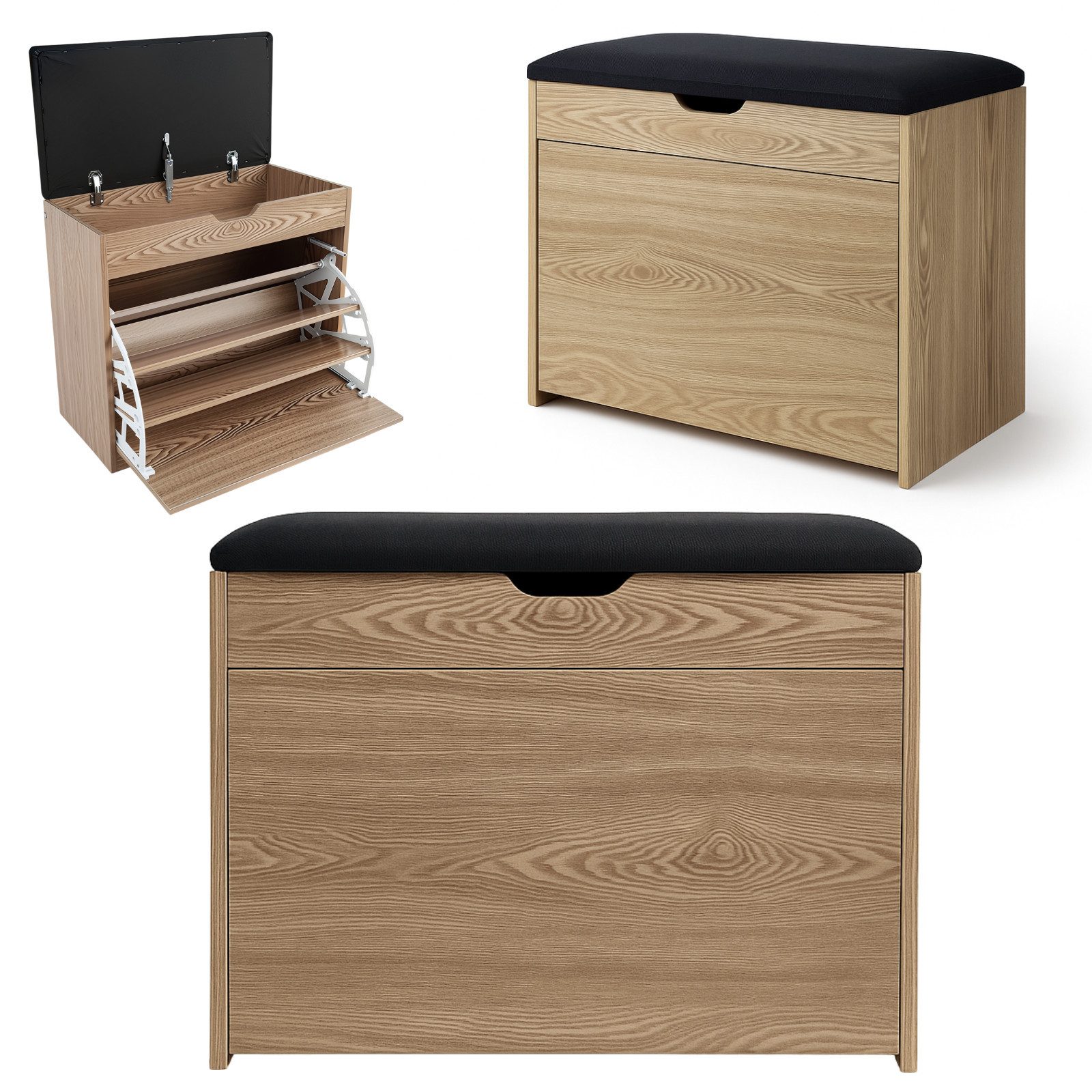 BOXIMO Schuhschrank Schuhschrank mit Sitzfläche und ausziehbaren Regalen SC günstig online kaufen