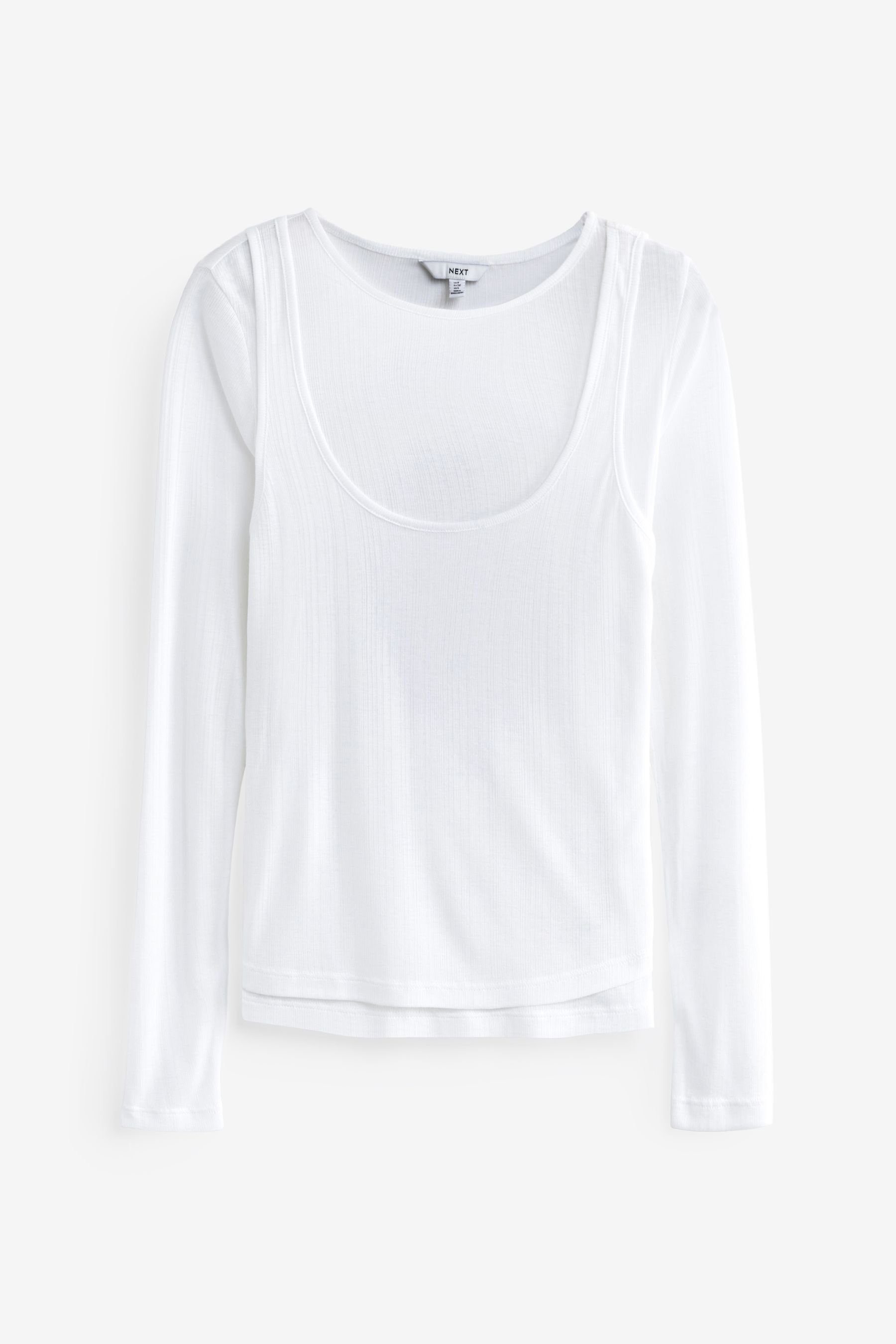 Next Sweatshirt Langärmeliges zweilagiges Top (2-tlg) White