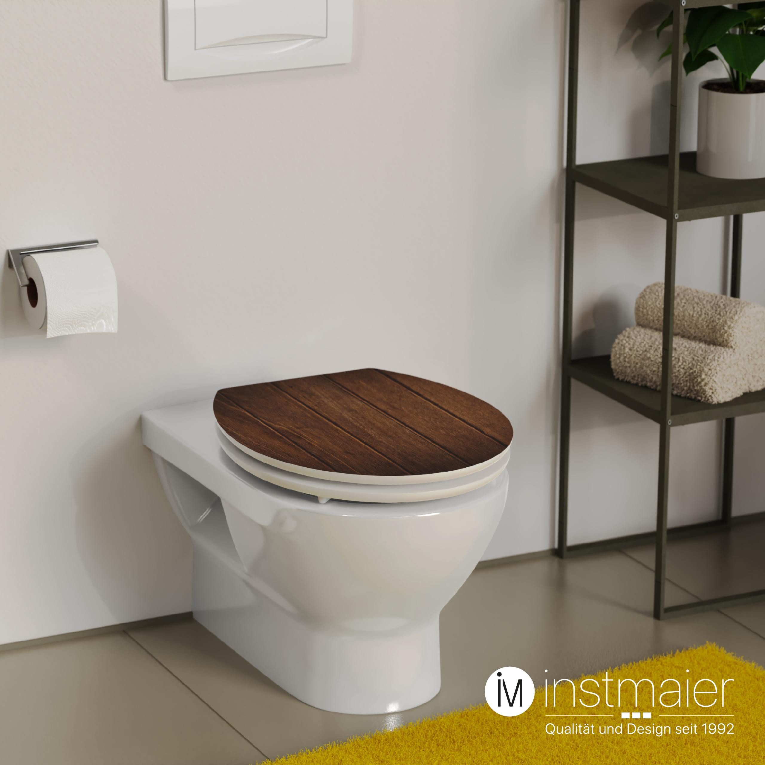 instmaier WC-Sitz Holz Toilettendeckel, Nussbaum-Holzoptik, mit günstig online kaufen