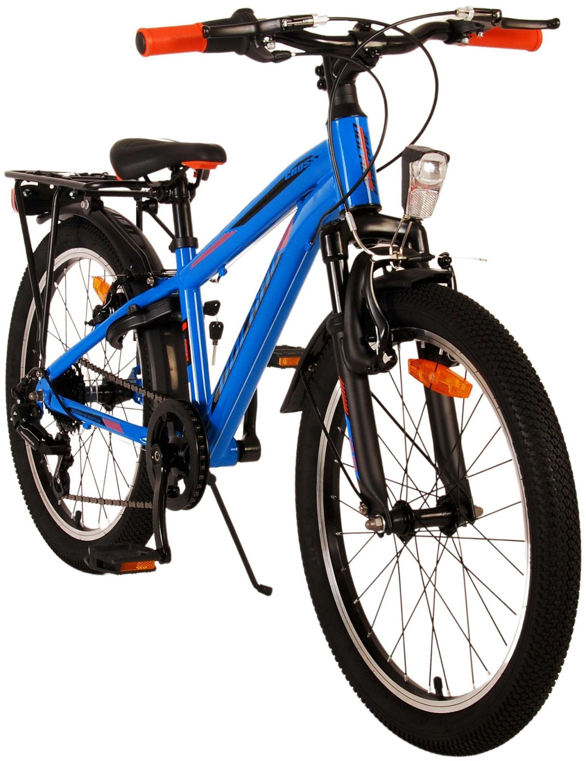 TPFSports Kinderfahrrad Volare Cross 20 Zoll mit Rücktritt und Handbremse, 6 Gang, (Jungsfahrrad - Jungen Kinderrad - 6 Gänge - Sicherheitsgriffe), Kinderfahrrad 20 Zoll - Jugend Fahrrad - Kinder Jugend Fahrrad Blau