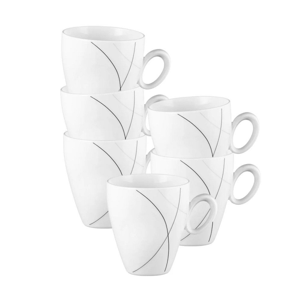 Seltmann Weiden Becher Seltmann Weiden Trio Highline Kaffeebecher 0,3 l 6er Set, Porzellan
