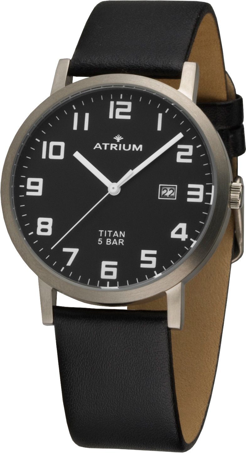 Atrium Quarzuhr A40-11, Zeitlos schöne Armbanduhr für Herren | Titanuhren