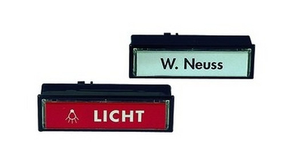 GROTHE Türklingelknopf, Kunststoff braun Unterputz eckig m. Beleuchtung m. Namensschild 17 mm