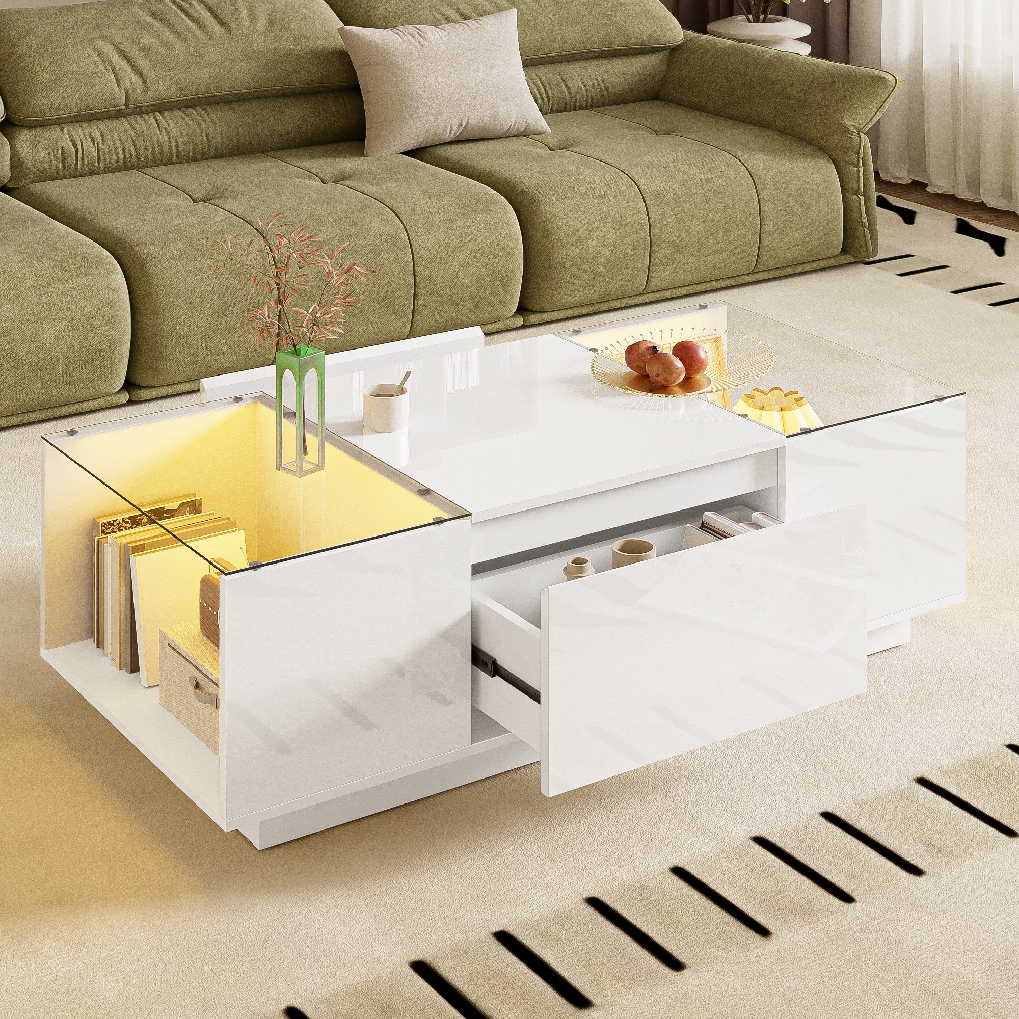 Refined Living Couchtisch Hochglanz Couchtisch mit günstig online kaufen