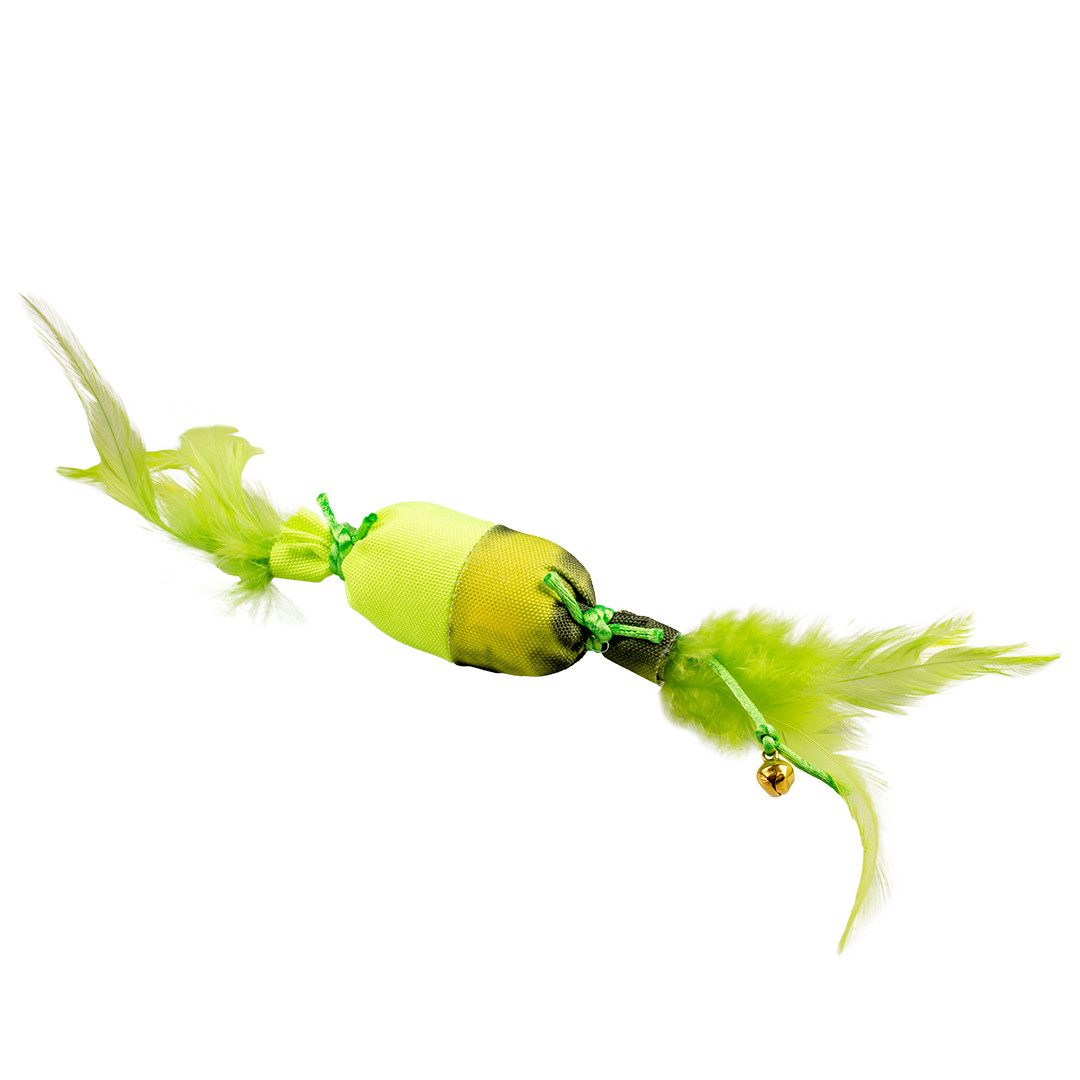 DUVO+ Tierkuscheltier Duvoplus Cat Toy Flash Bonbon mit Federn - grün