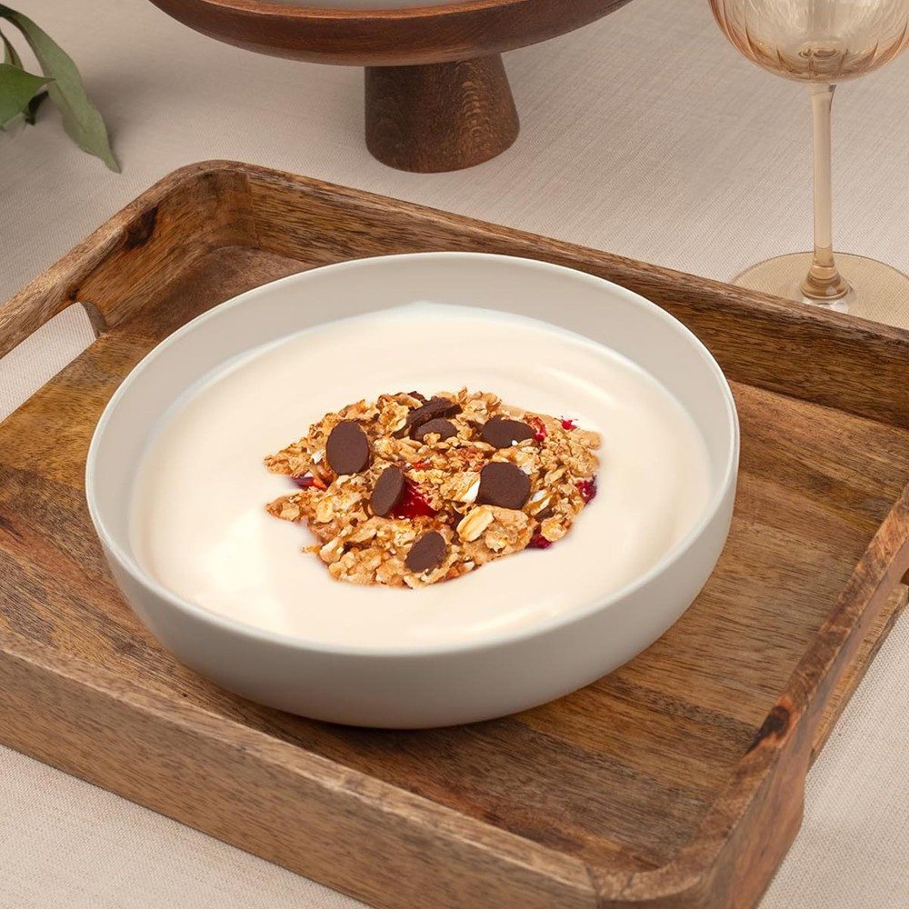 Kütahya Porselen Suppenteller Kütahya Porselen 2er Schüssel Set 20 cm Porzellan Creme Modern