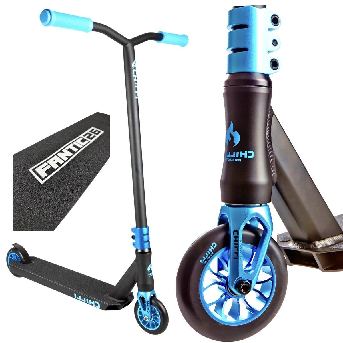 Chilli Pro Scooter Stuntscooter Chilli Pro Reaper Stunt-scooter Wave Blau + Fantic26 Griptape