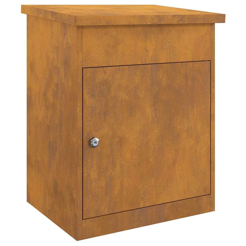 vidaXL Briefkasten Paketdrop-Box Rostig 44 x 35 x 59 cm Wetterfeststahl (1- günstig online kaufen
