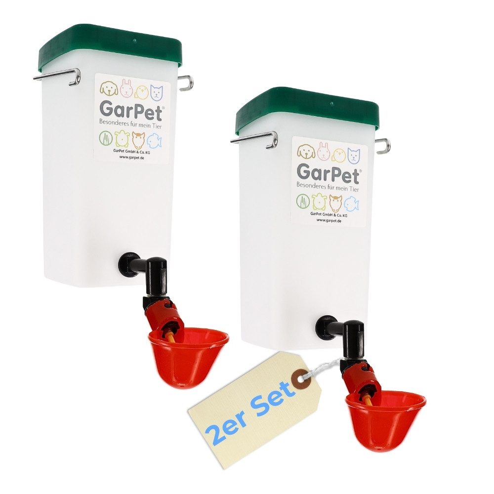 GarPet Wasserspender 2er Set Beckentränke 1000ml Küken Nager Hasen Hühner Geflügel Tränke 1 l