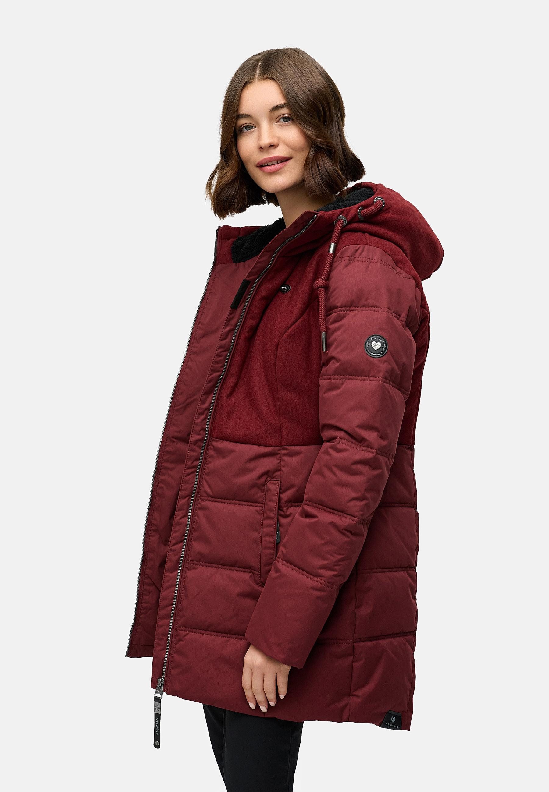 Ragwear Winterjacke Ashani Block Intl. stylischer Winterparka mit gefütterter Kapuze