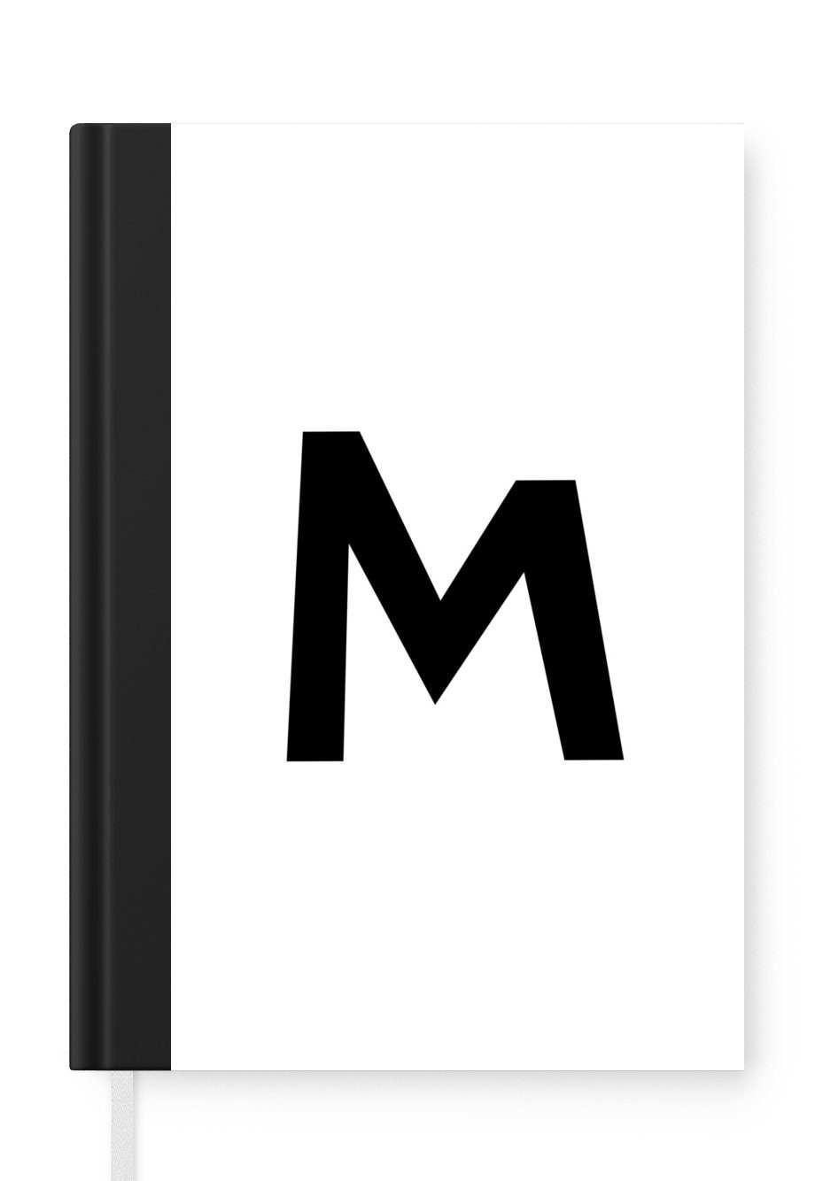 MuchoWow Notizbuch Kinder Illustration der Buchstaben des Alphabets "M" auf einem weißen, Journal, Merkzettel, Tagebuch, Notizheft, A5, 98 Seiten, Haushaltsbuch