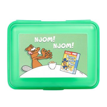 United Labels® Lunchbox Ralph Ruthe Brotdose mit Trennwand - Biber Njom! Njom! Grün, Kunststoff (PP)