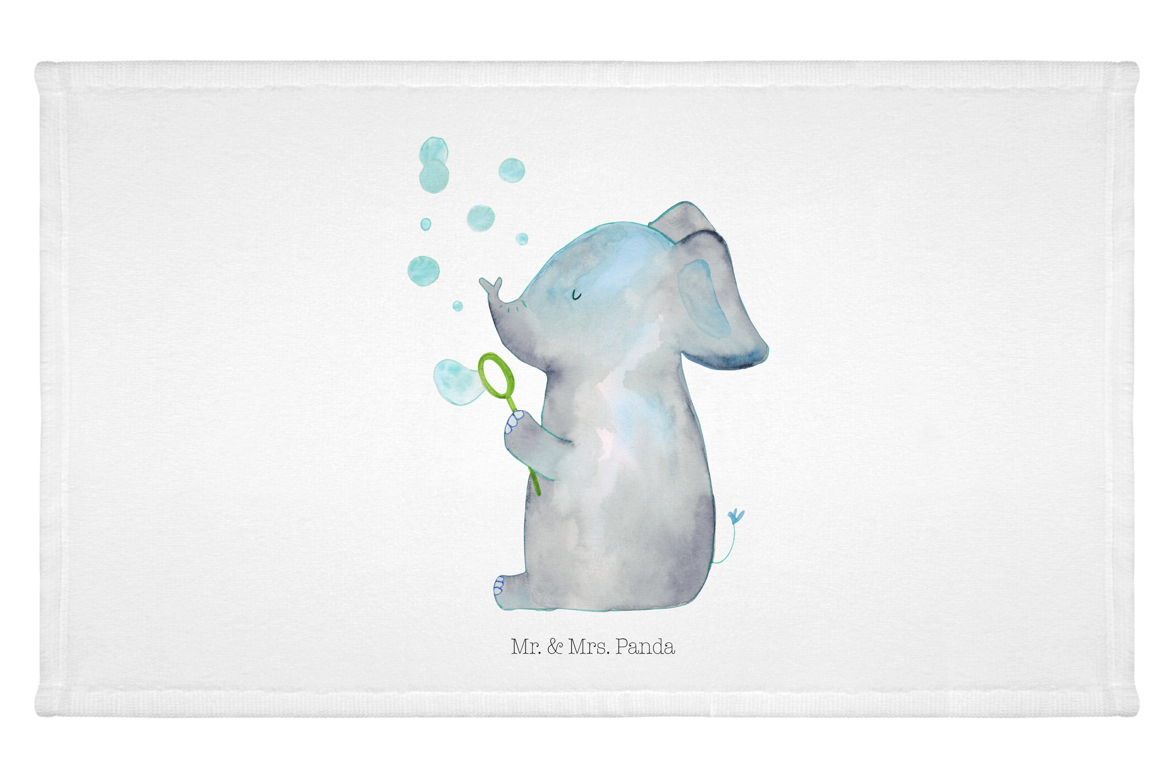 Mr. & Mrs. Panda Handtuch Elefant Seifenblasen - Weiß - Geschenk, lustige Sprüche, Tiere, Frott, (1-St)