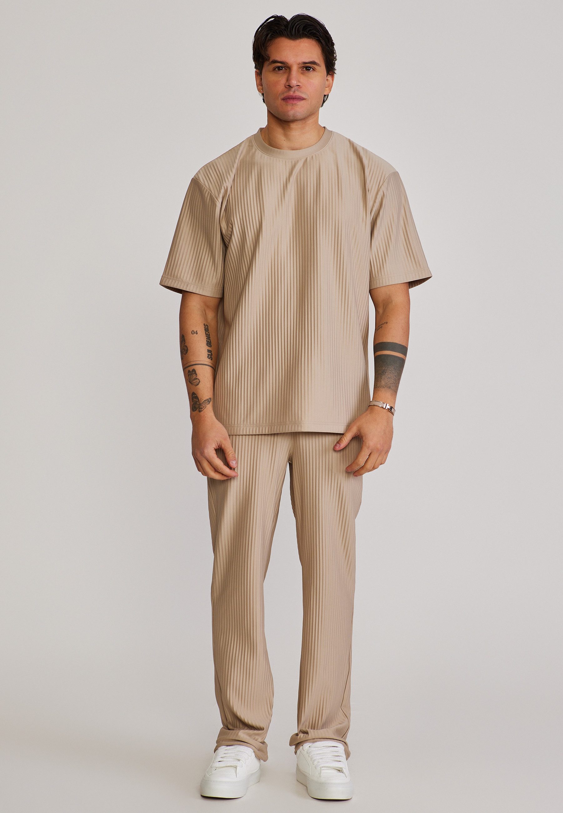 Siksilk Jogger Pants SikSilk Herren Grau Plisse Track Pants
