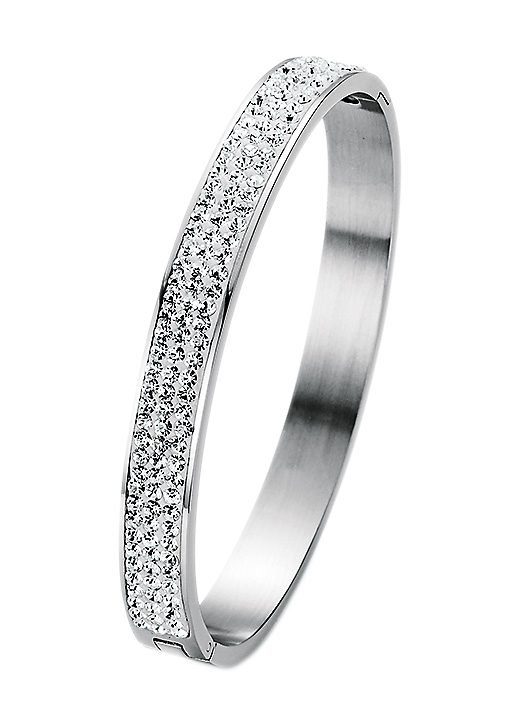 Firetti Armreif Schmuck Geschenk Armschmuck Armband Glitzer, mit Kristallstein (synth)