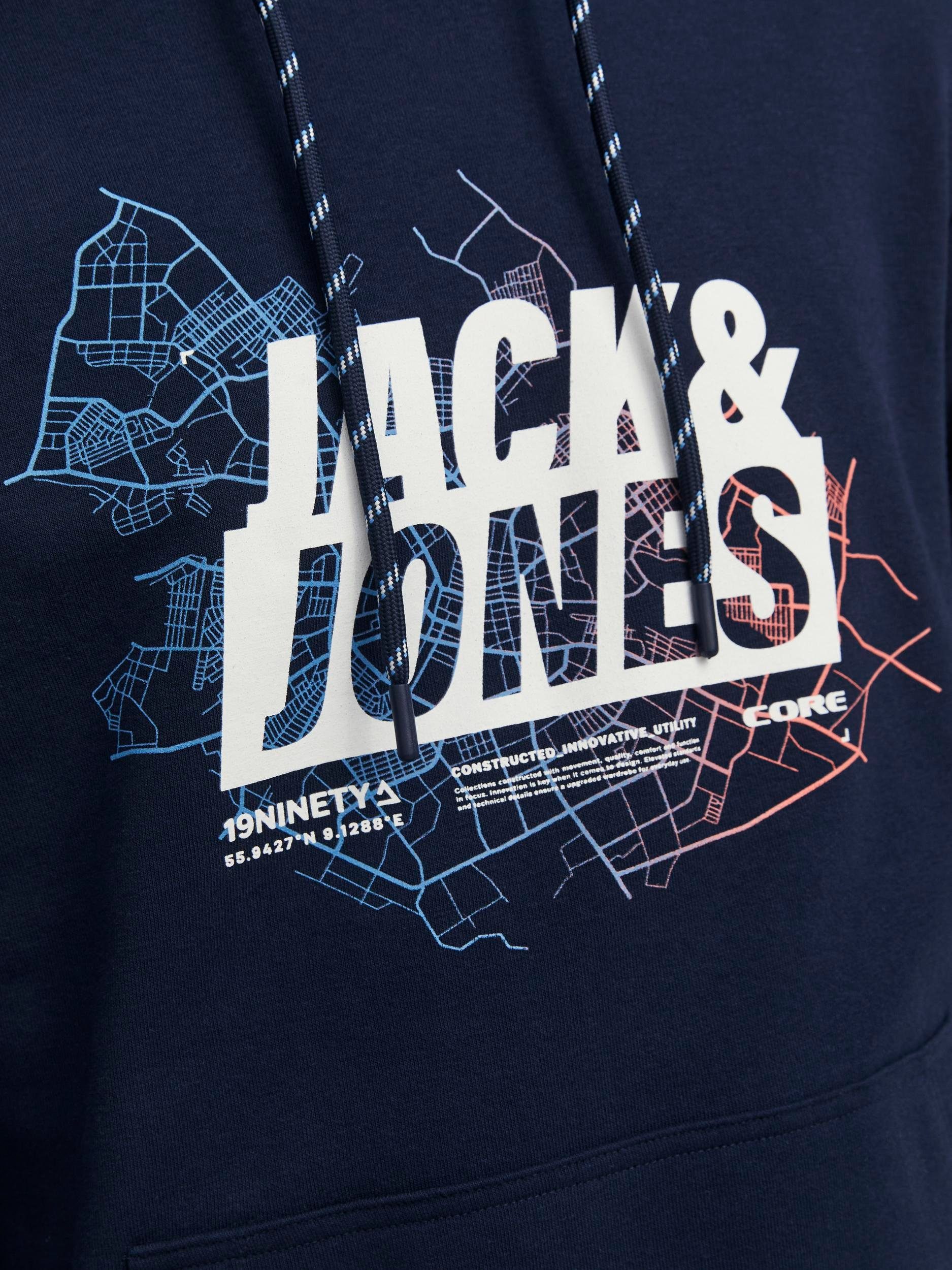 Jack & Jones JCOMAP LOGO SN Navy Kapuzensweatshirt Blazer HOOD SWEAT