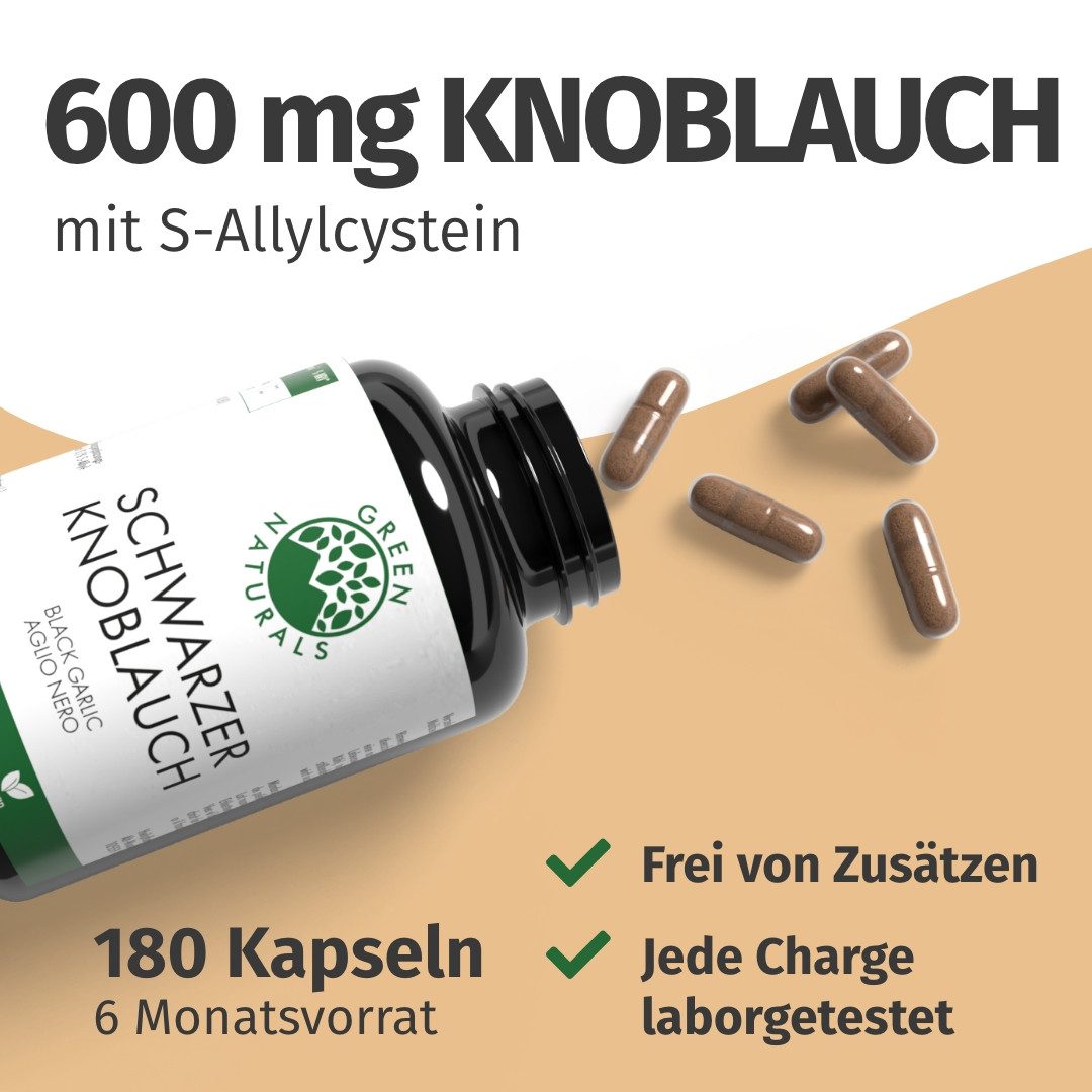 Green Naturals Schwarzer Knoblauch 600 mg mit SAC KAP, 130.0 g