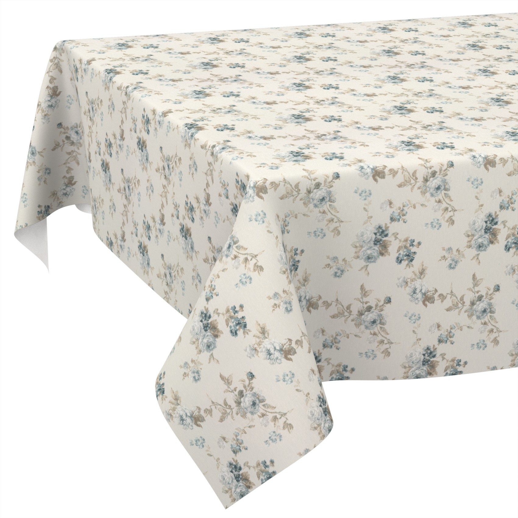 ANRO Tischdecke abwaschbar Tischtuch Baumwolle Polyester wasserabweisend (Einzelstück 1-tlg), Schmutzabweisend Zeitlos Blau 100x140cm