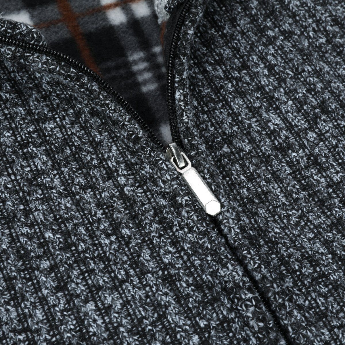 Allthemen Strickjacke mit Stehkragen Herren klassischer Cardigan – Bild 4 von 5