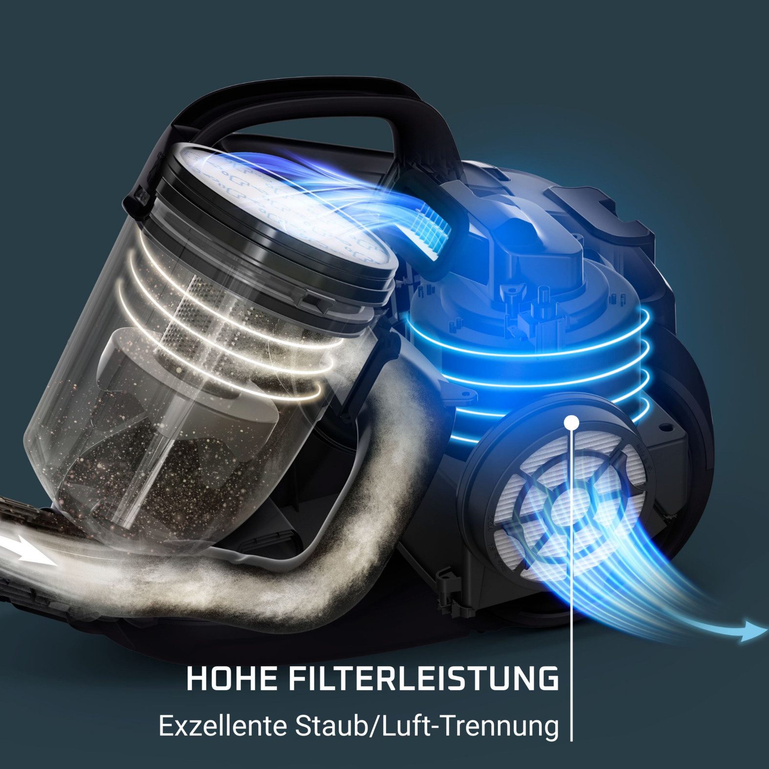 Rowenta Bodenstaubsauger Compact Power Cyclonic, beutellos, hohe Saugleistung auf Hartböden, 750 W, beutellos, leise, kompaktes Format, leichte Entleerung, hohe Filtrierung