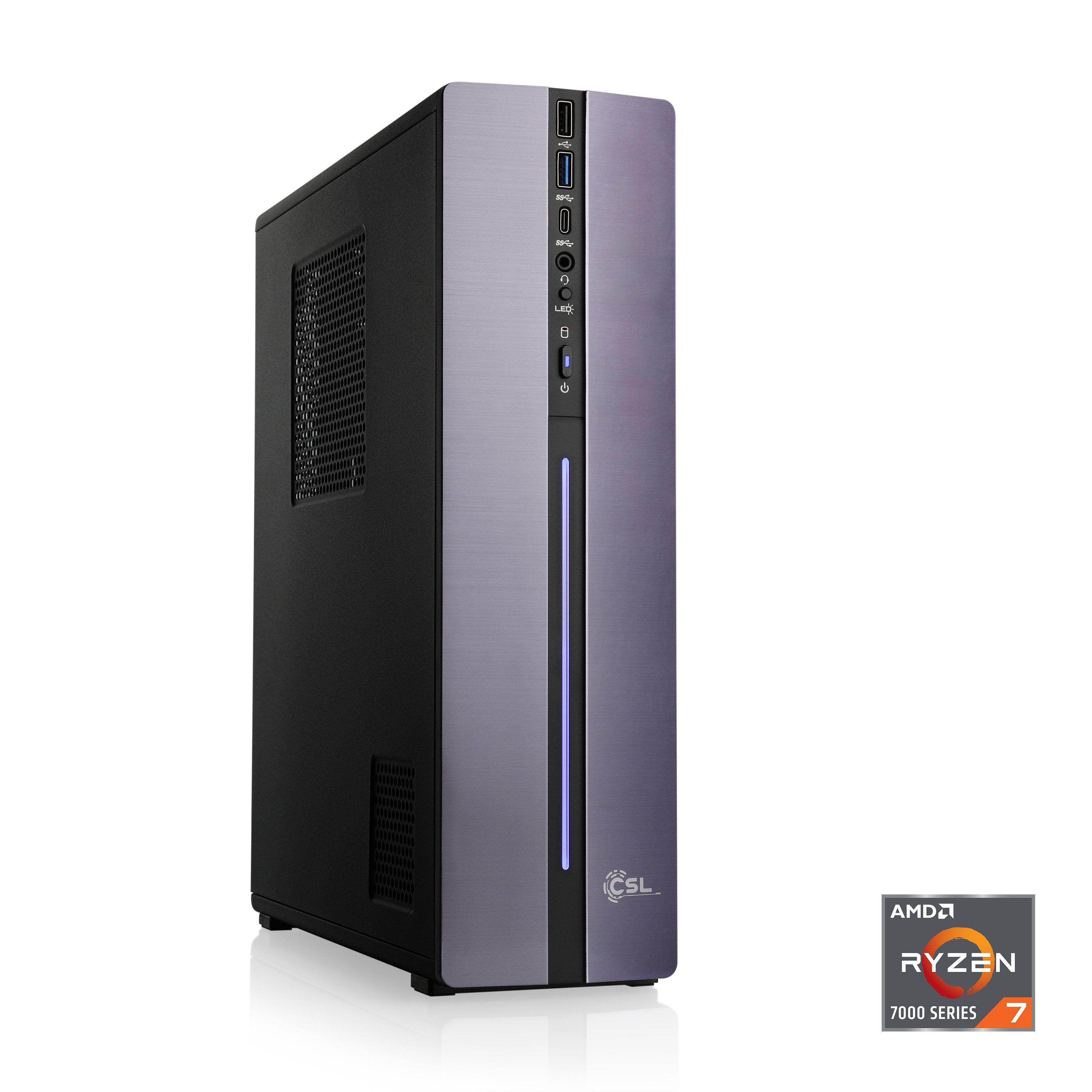 CSL Gemini Slim V24706 PC (AMD Ryzen 7 5700G, 0, 16 GB RAM, 1000 GB SSD, Luftkühlung)