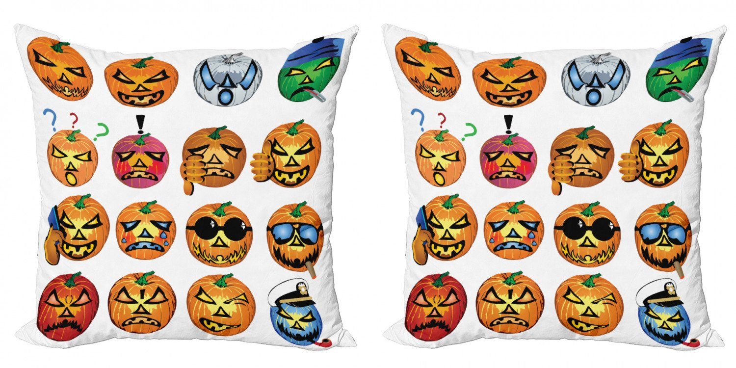 Lieferung zu einem supergünstigen Preis! Kissenbezüge Modern Accent Digitaldruck, Kürbis Stück), Abakuhaus Doppelseitiger Emoji (2 Halloween