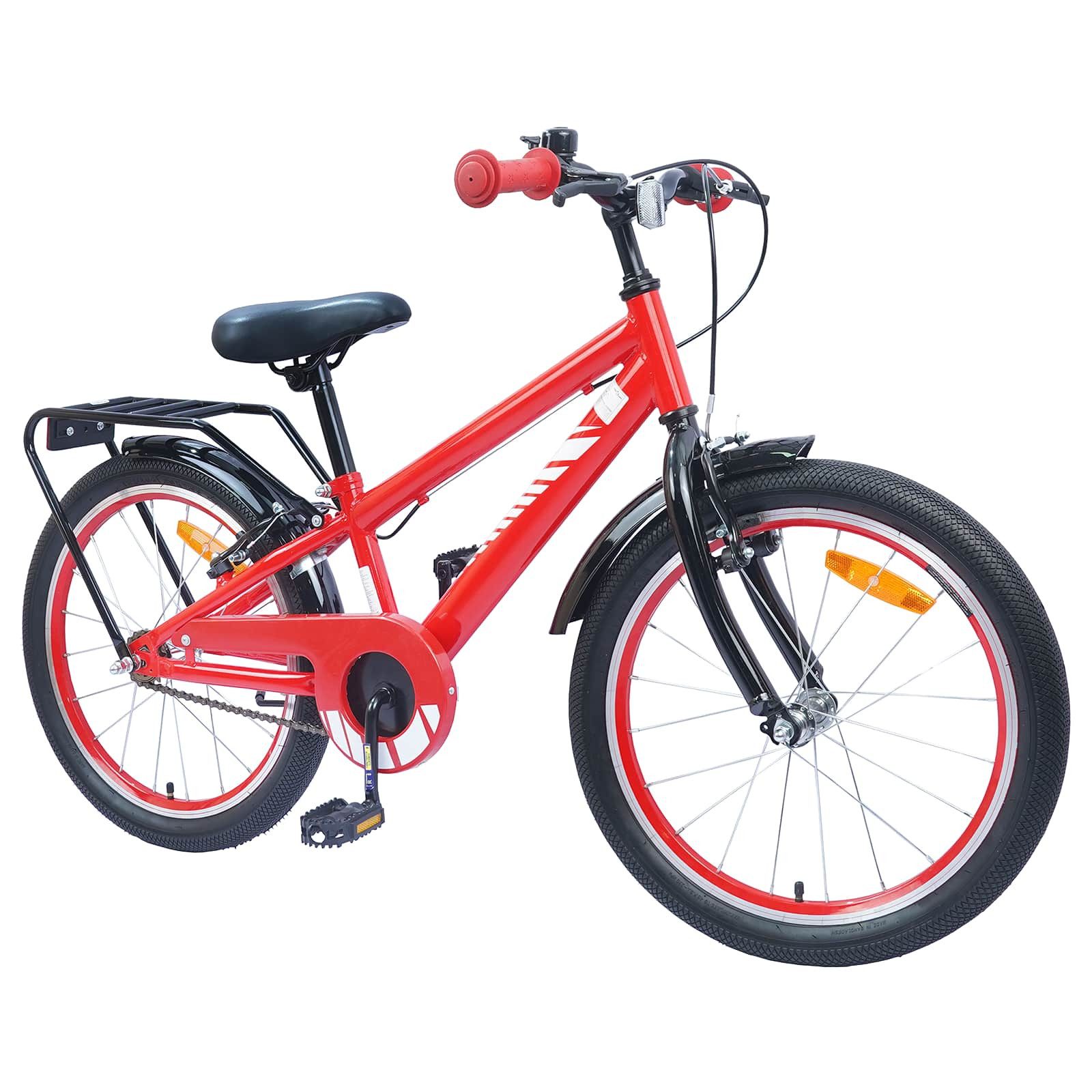 vidaXL Kinderfahrrad 123 x 51 x 78 cm Kinderfahrrad 18 Zoll für 5-7 Jahre alt Rot