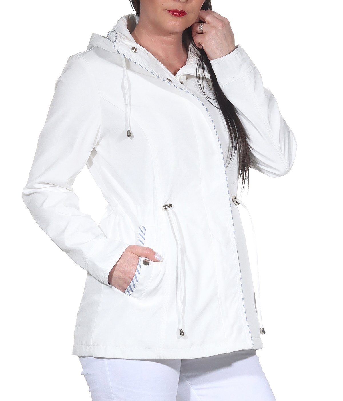 Aurela Damenmode Sommerjacke Windbreaker Damen Sommer Jacke Maritme Übergangsjacke