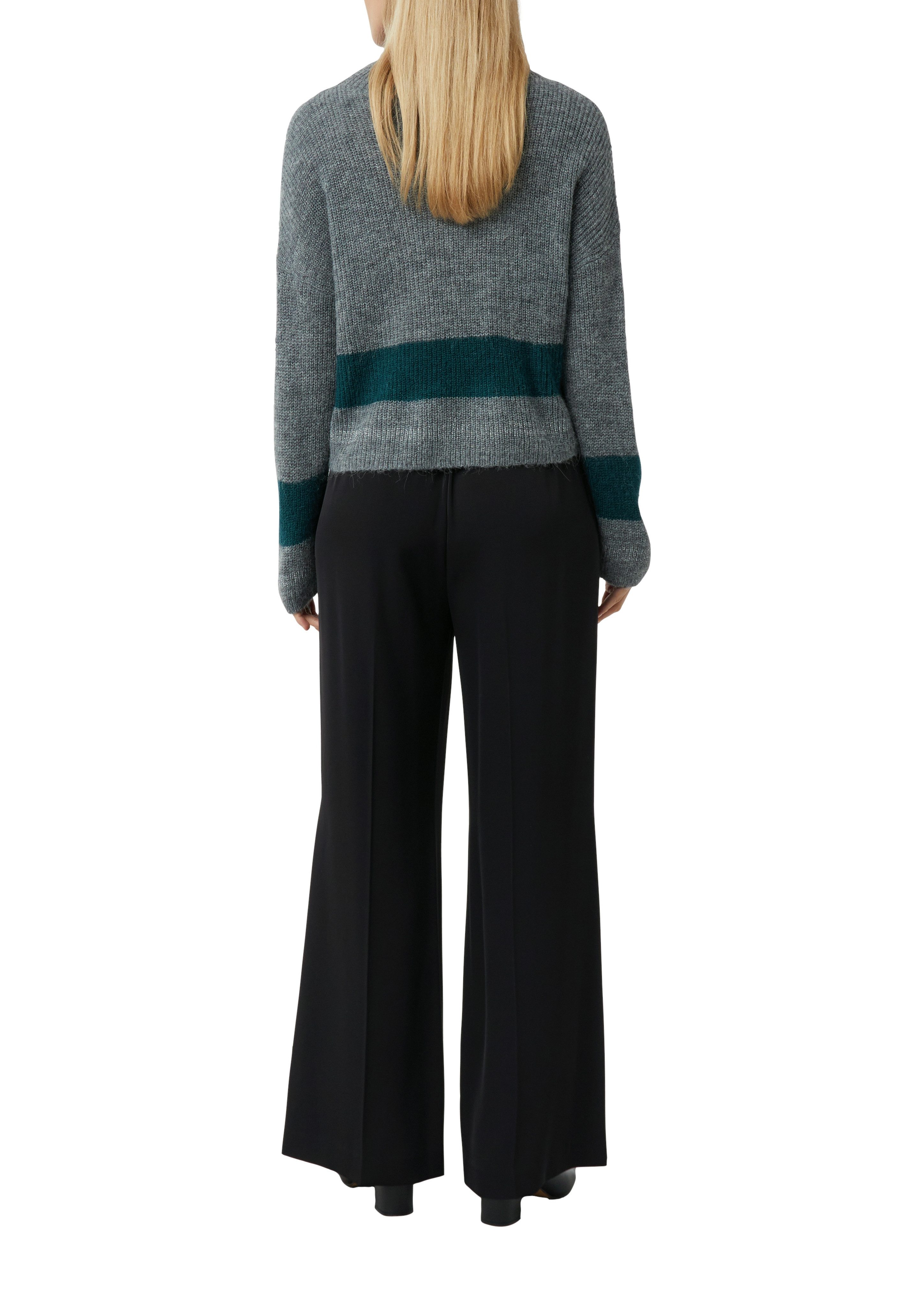 comma Strickpullover Unifarben mit Längstreifen