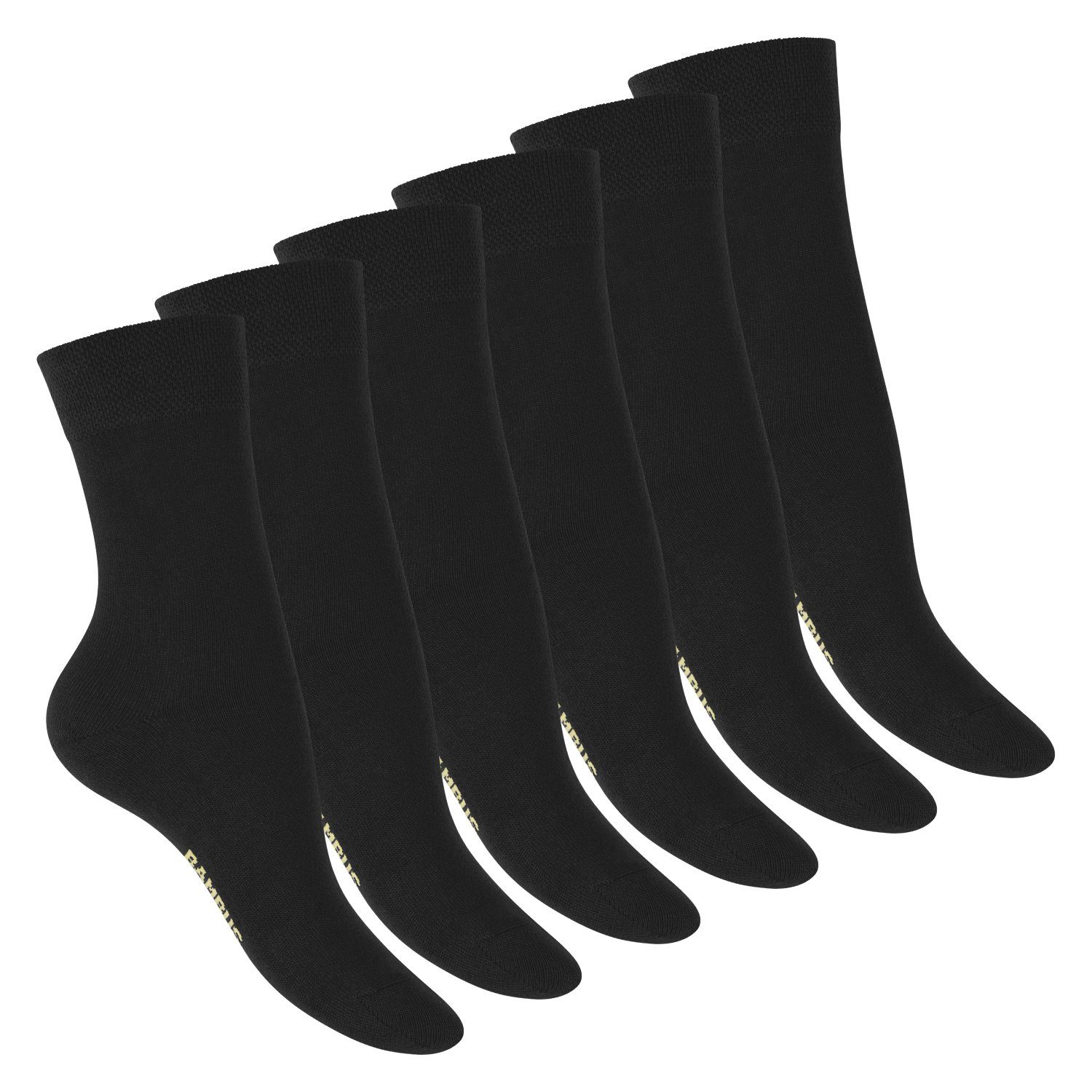 Footstar Basicsocken Damen Bambus Socken (6 Paar), aus nachhaltiger Viskose Schwarz