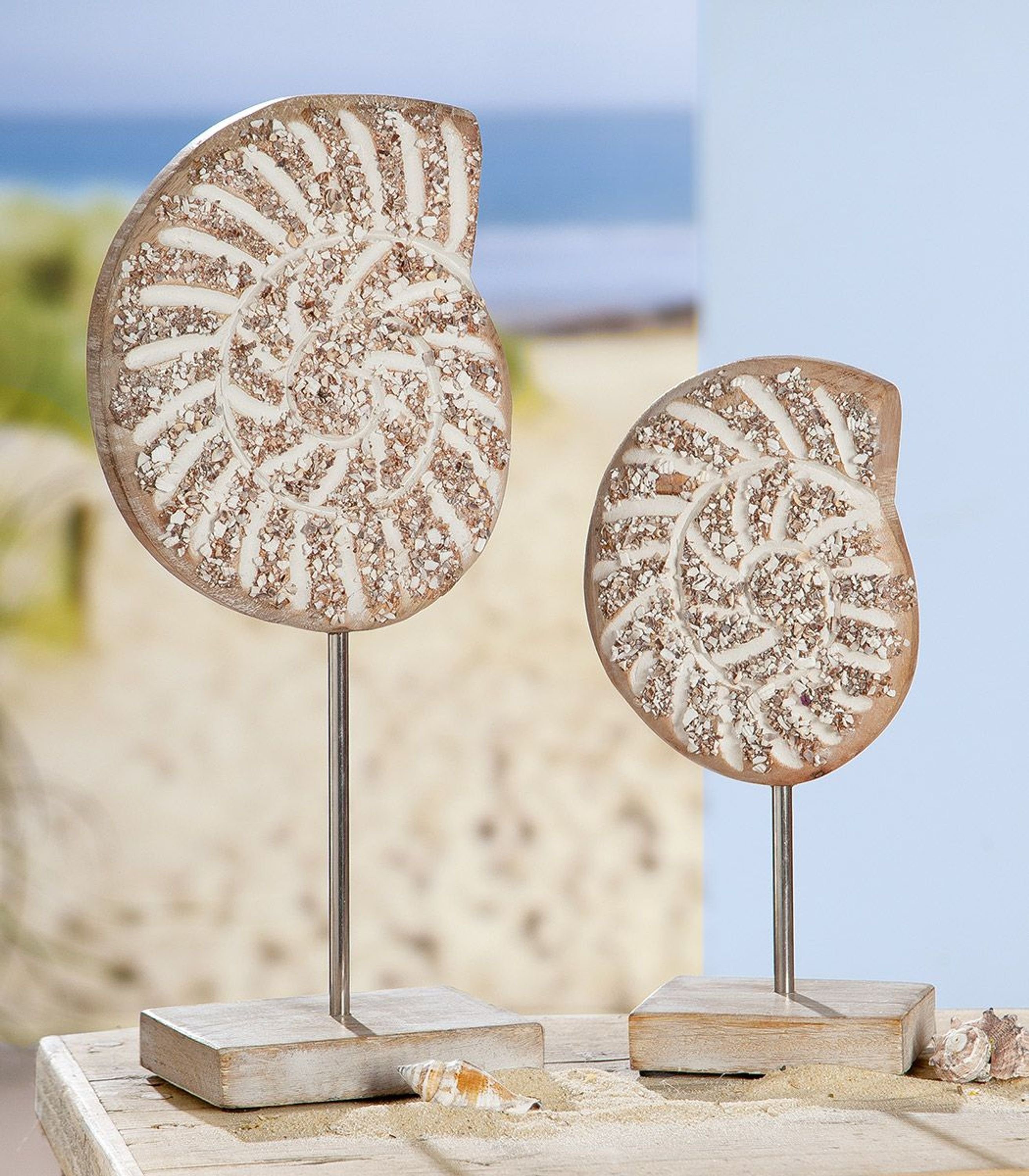 GILDE Dekoobjekt, Grosse maritime Dekofigur als Muschel Aufsteller Modell N günstig online kaufen