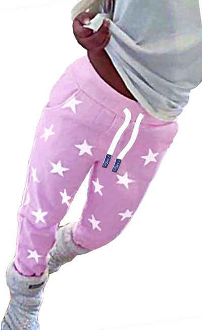 RMK Jogginghose »Damen Trainingshose Fitnesshose Sporthose Schlafhose Stern Pyjama Freizeit« elastischer Bund