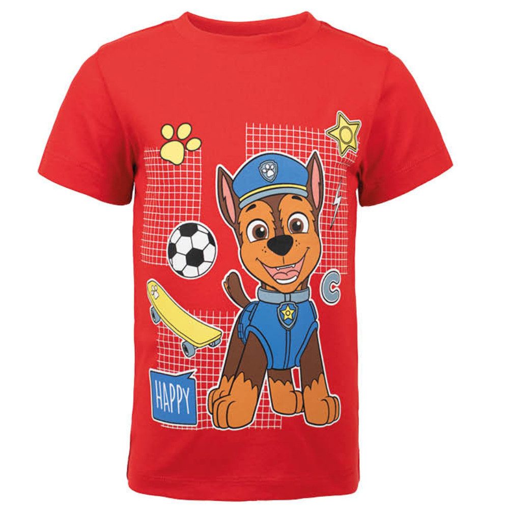 PAW PATROL Print-Shirt Paw Patrol Chase Kinder Jungen kurzarm T-Shirt Shirt Gr. 92 bis 128, Baumwolle