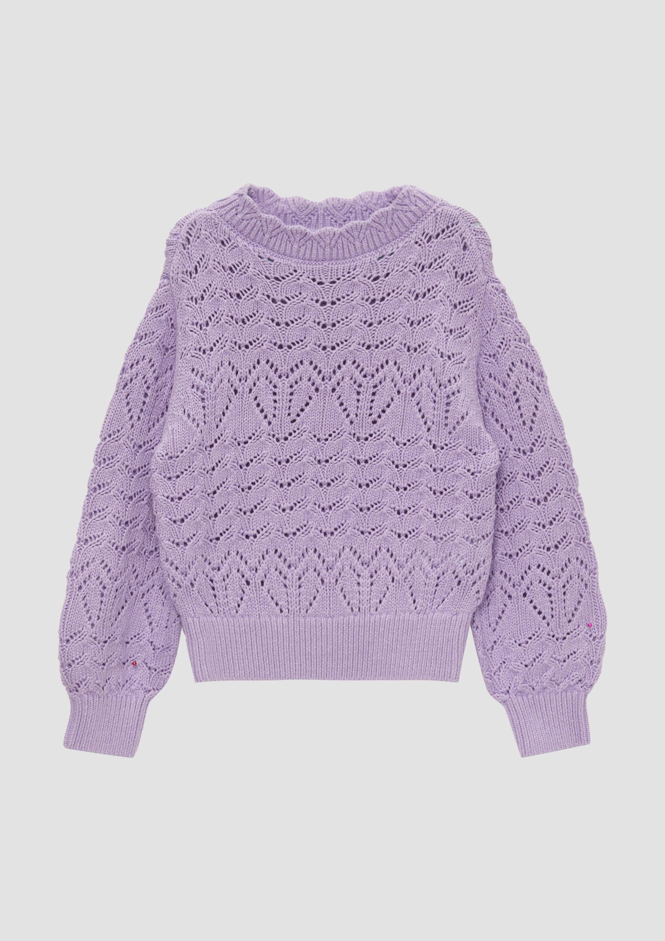 s.Oliver Longpullover Strickpullover Loose-Fit-Pullover mit Ajour-Muster