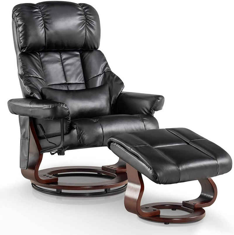 MCombo Relaxsessel »MCombo Massagesessel mit Hocker 9068«, 360°drehbarer Relaxsessel mit Liegefunktion, moderner Fernsehsessel TV-Sessel mit Seitentasche für Wohnzimmer, Kunstleder, 75 x 77 x 103 cm