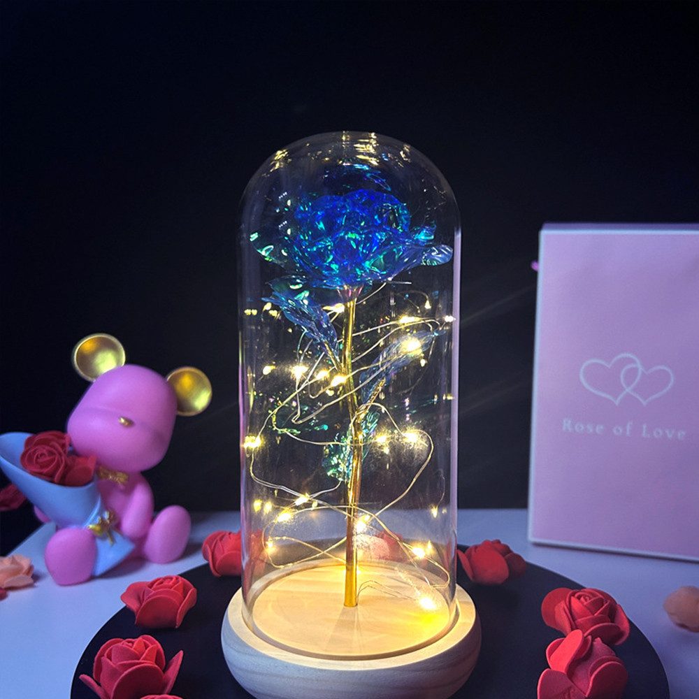 Kunstblume Galaxy Rose Blume Geschenk, LED-Lichterkette auf der Kristallros günstig online kaufen